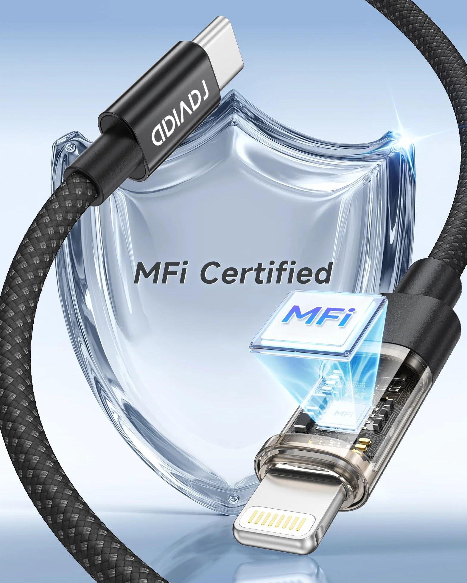 RAVIAD Kabel USB C na Lightning 2 m [certyfikat MFi] nylonowy kabel iPhone USB typu C, szybkie ładowanie, do iPhone 14/13/13 Pro/13 Pro Max/12 Mini/11 Pro/11 Pro Max/11/SE 2020/XR/XS/X/8/8 Plus