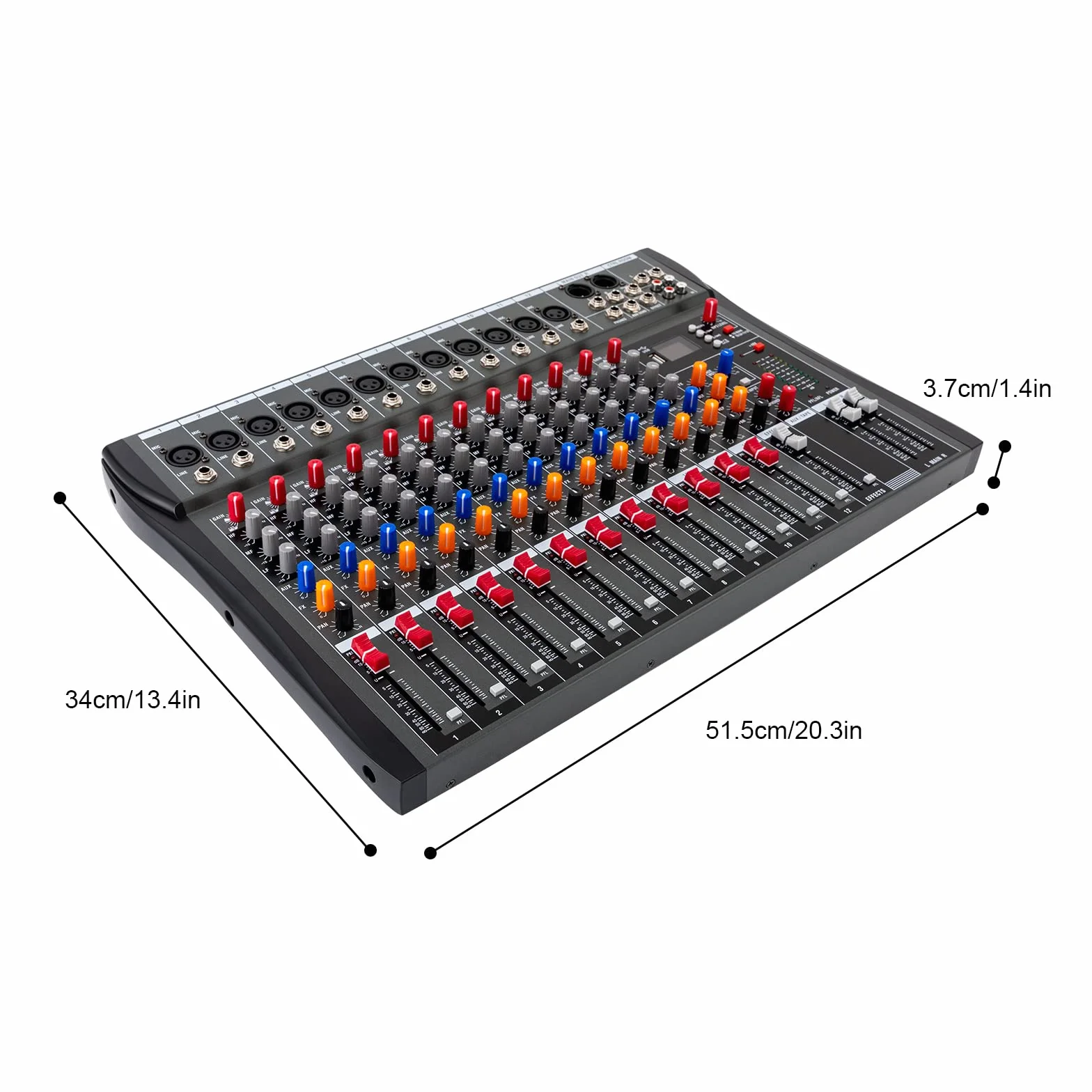 Mikser audio USB, 12 kanałów Live Audio Bluetooth, konsola mikserowa, mikser audio