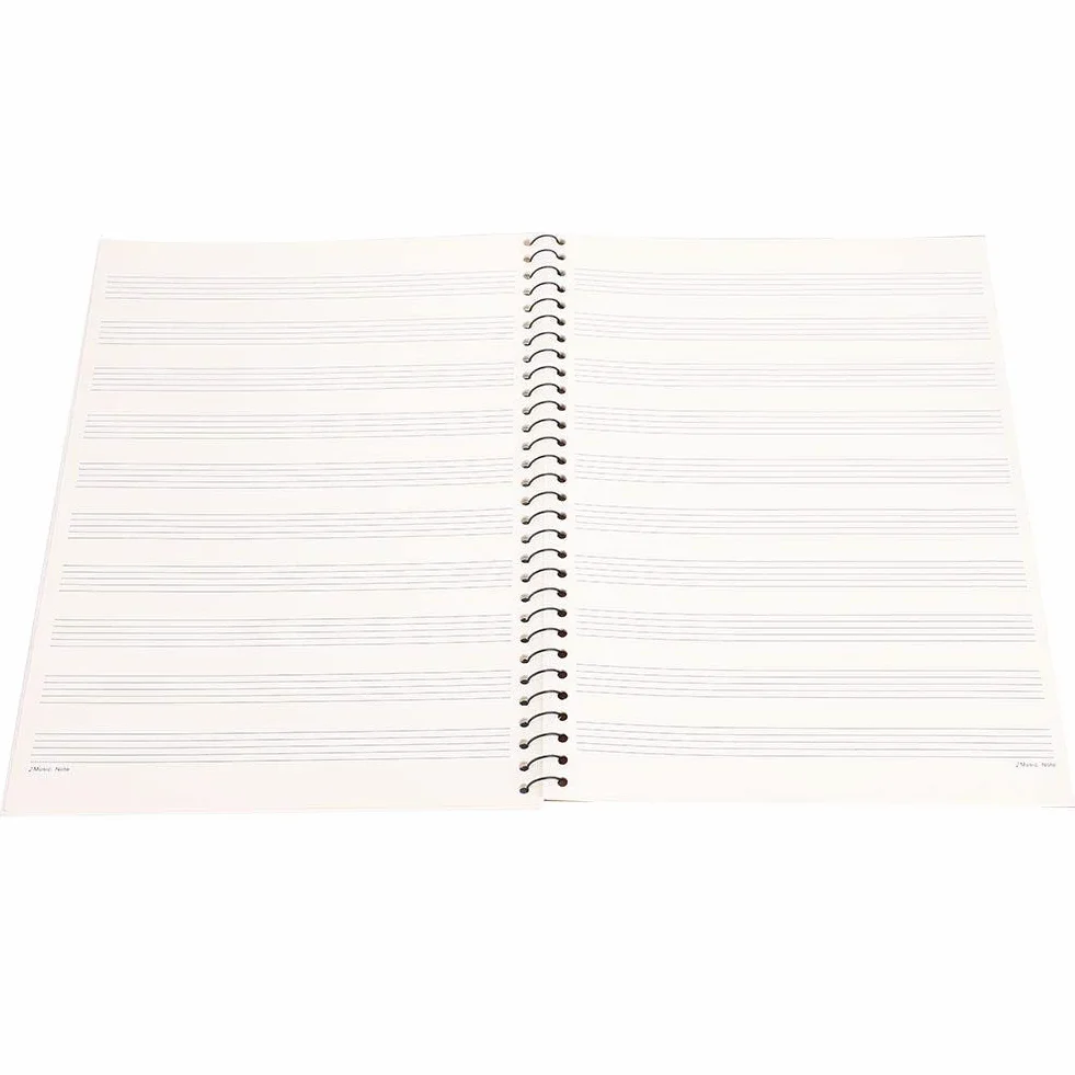 Bnineteenteam 50 pustych stron z nutami, zeszyt muzyczny, odręcznie pisany z muzyką, papier papierowy do pisania, papier osobisty (czarna nuta)