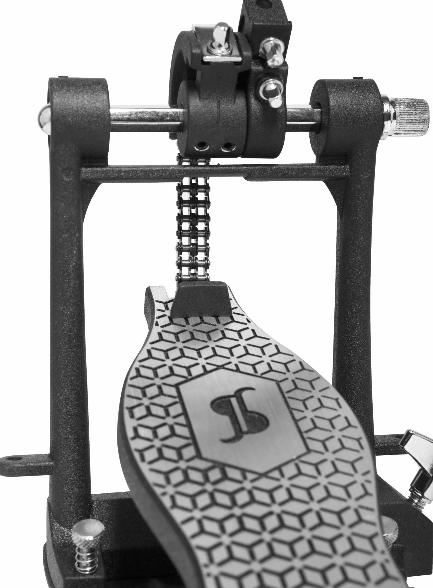 Stagg 52 Series Double Kick Bass Drum Pedal, 4-drożne naganiacze, podwójny łańcuch, blokada pamięci, dołączony klucz do bębna