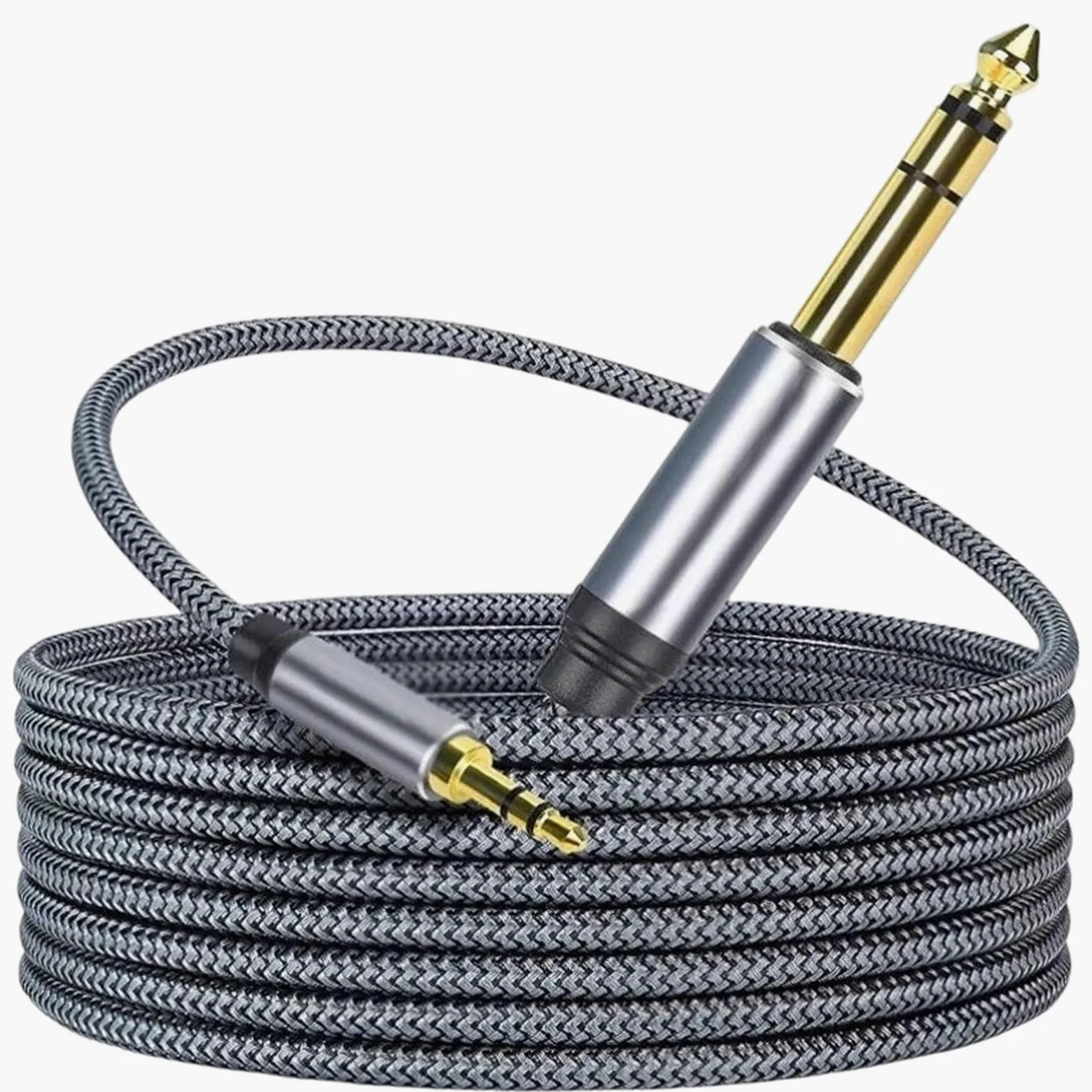 Adapter 3,5mm Do 6,35mm Kabel Aux Do Wzmacniacza Miksującego Głośnik Odtwarzacza Pozłacany Trwały | Kabel gitarowy (15 m)