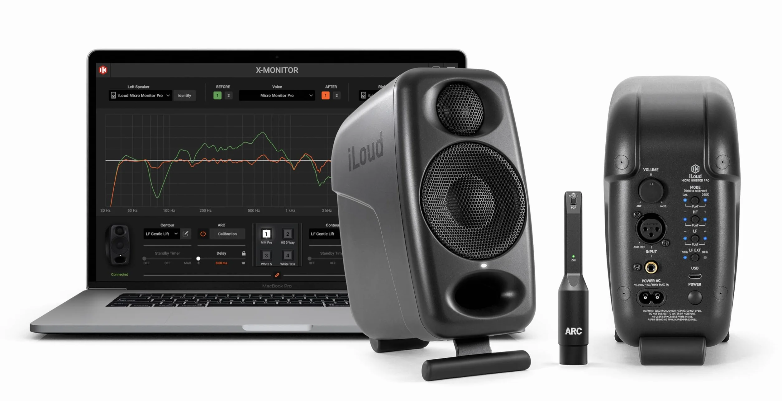 IK Multimedia iLoud Micro Monitor Pro Pair 2-Way Bi-Amped Compact Reference Studio Monitors Black