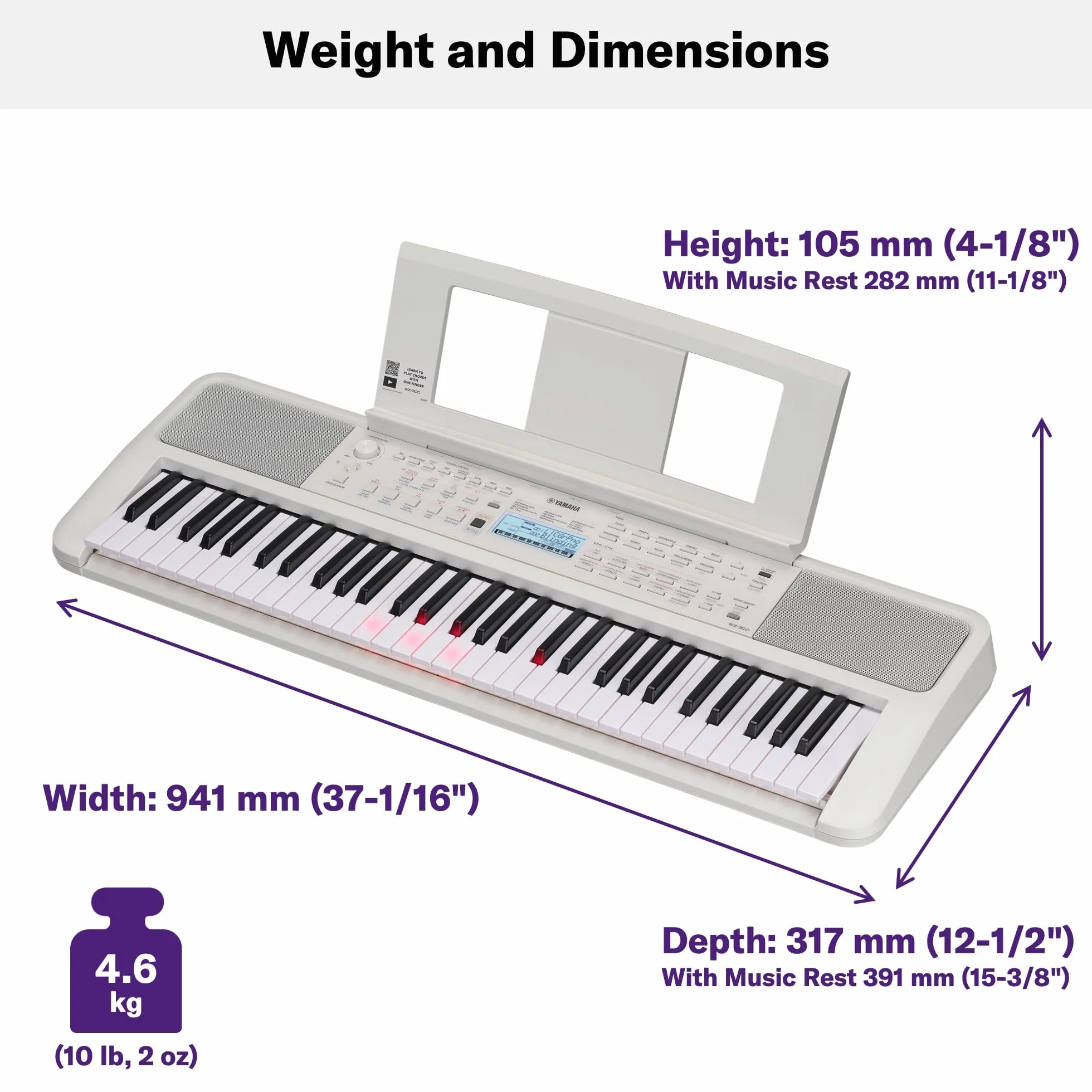 Yamaha EZ-310 Keyboard 61 klawiszy czułych na dotyk 48-nutowa polifonia
