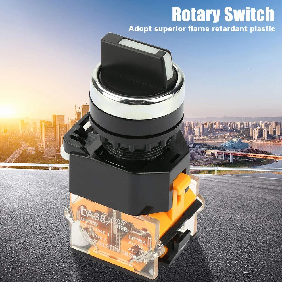 Momentary pokrętło LA38-11BX22 Mini 2 pozycje samoresetujący przełącznik obrotowy Momentary Switch 22 mm średnica otworu montażowego