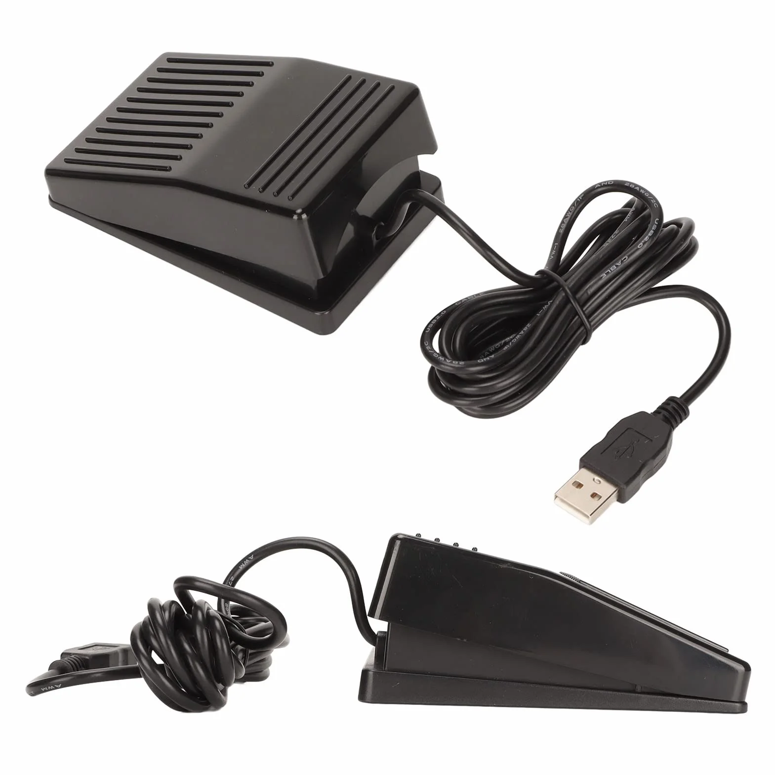 Metalowy Przełącznik Nożny USB z Pojedynczym Pedałem Sterowanie Jednym Klawiszem Program Przełącznika Nożnego Dostosowana Akcja HID do Gry z Klawiaturą Komputerową i Myszką z Kablem o Długości 2 Metró