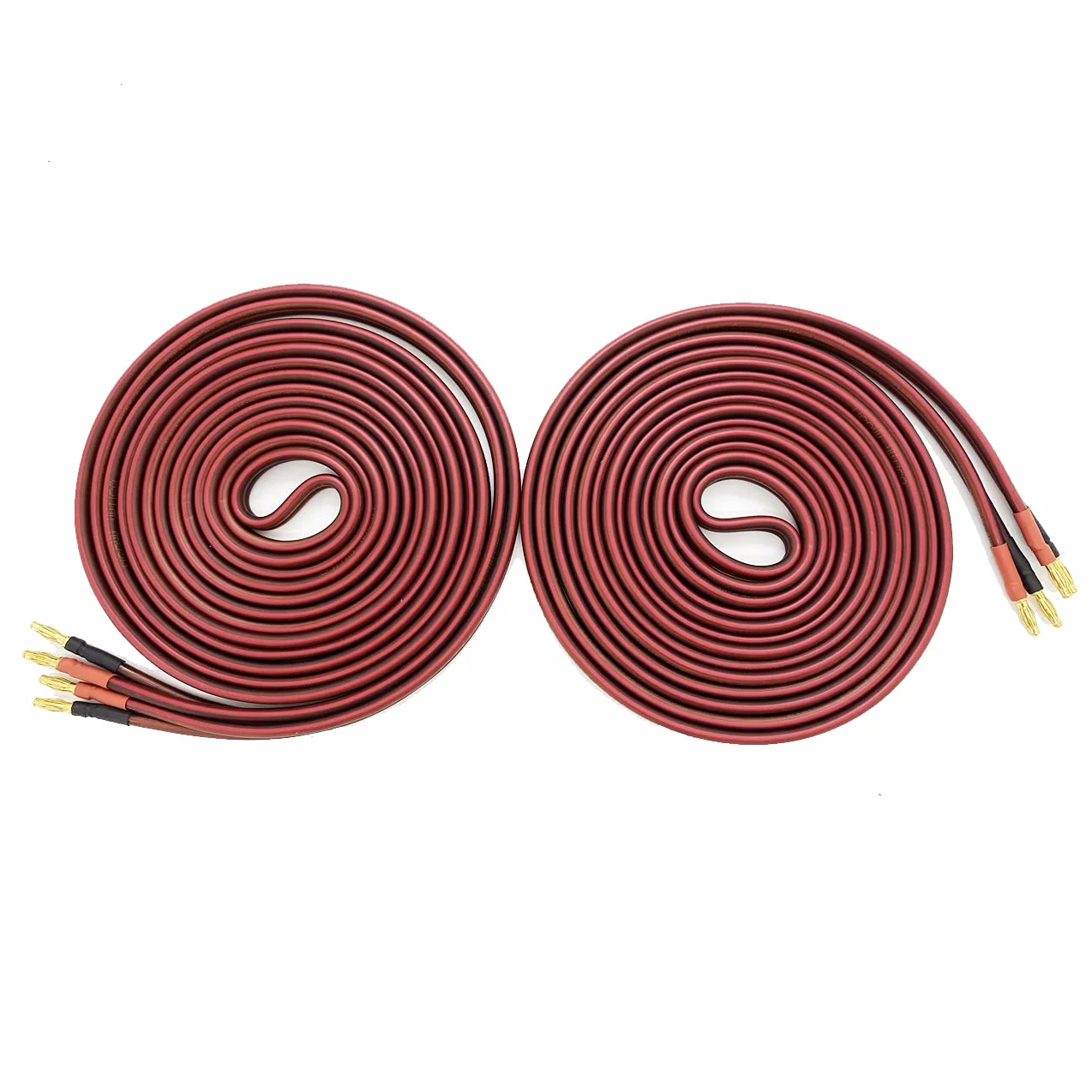 Kabel głośnikowy z czystej miedzi (z pozłacanymi wtyczkami bananowymi, 14 AWG, 2 m) – kabel audio LP42 HiFi głośniki głośniki