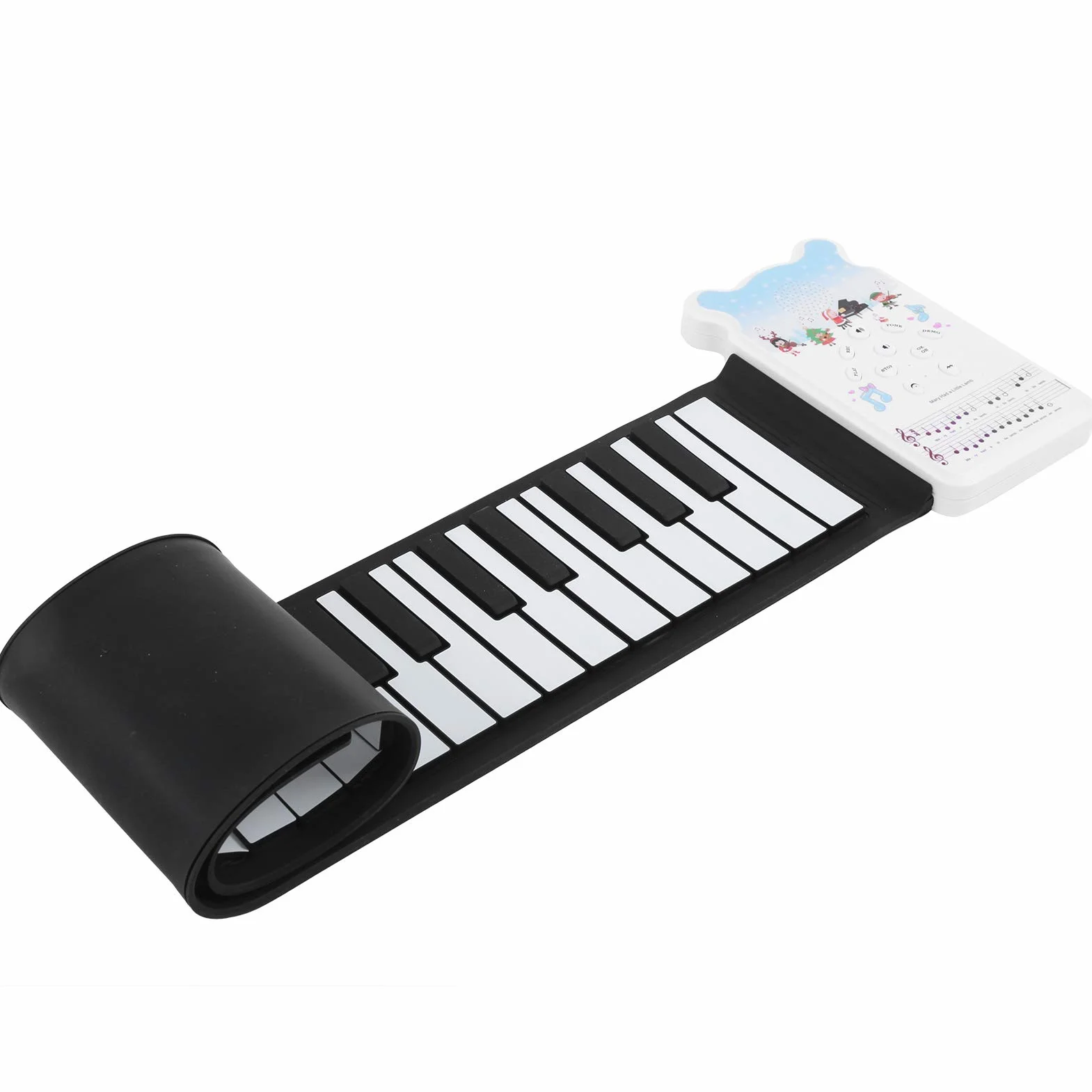 49 Key Hand-Rolled Piano Tragbare wiederaufladbare flexible elektronische Roll-Up-Tastatur mit Klavieraufklebern