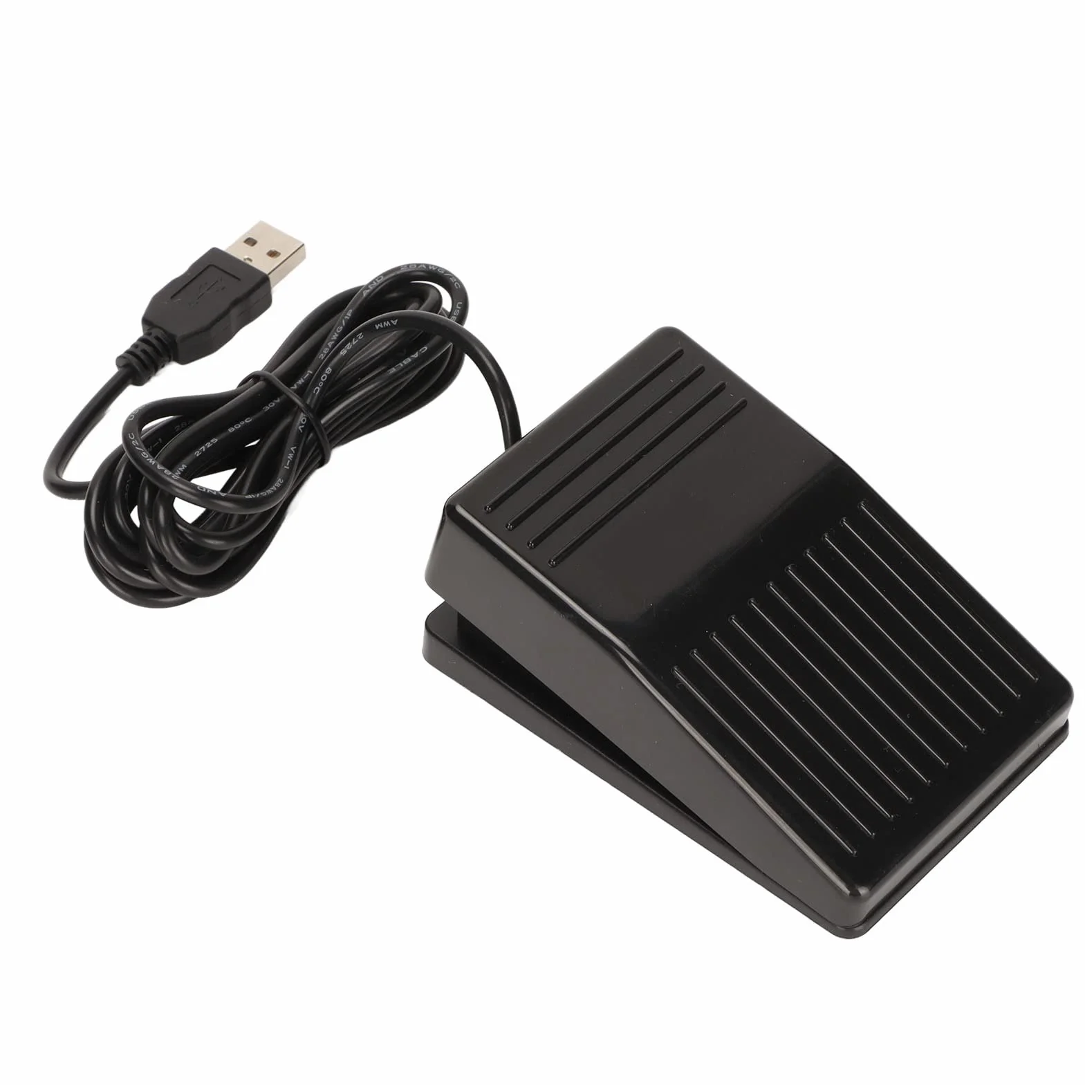 Metalowy Przełącznik Nożny USB z Pojedynczym Pedałem Sterowanie Jednym Klawiszem Program Przełącznika Nożnego Dostosowana Akcja HID do Gry z Klawiaturą Komputerową i Myszką z Kablem o Długości 2 Metró