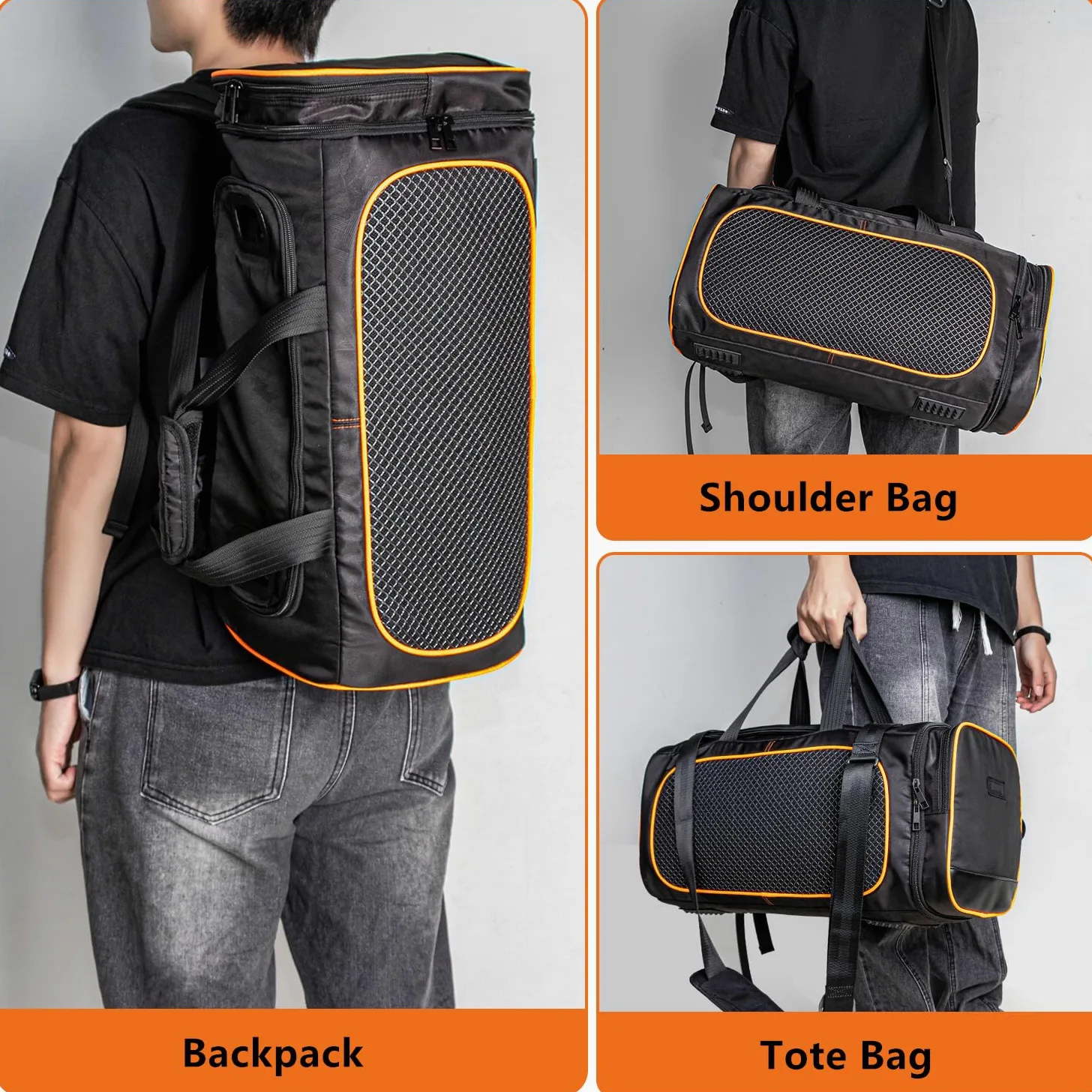 Futerał Etui Torba Transportowa Wytrzymały Pokrowiec Plecak na Ramię do JBL PartyBox On-The-Go/On-The-Go Essential Głośnik Bluetooth,Czarny