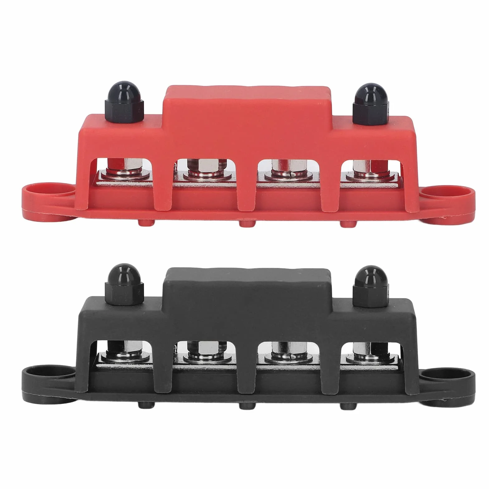 2 szt. Blok Dystrybucji Zasilania Blok Dystrybucji Zasilania, Szyna Zbiorcza 48 V Szyna Zbiorcza DC 48 V 250 A, śruba M8 4 Terminal Stud Blok Dystrybucji Zasilania dla Auto