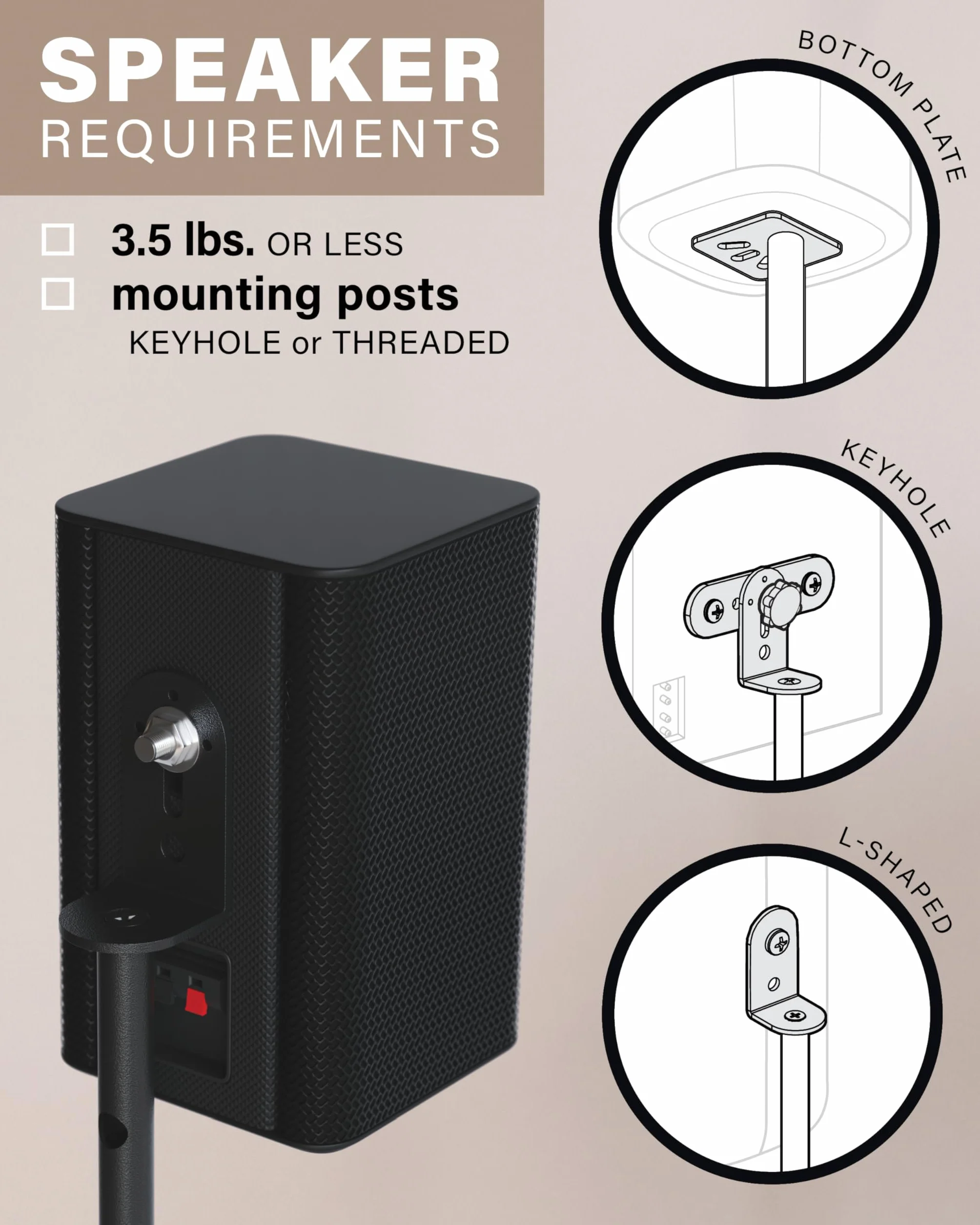 Sanus Stojak głośnikowy o regulowanej wysokości – rozciąga się od 71 cm do 96,5 cm – mieści głośniki satelitarne i małe (Bose, Harmon Kardon, Polk, JBL, KEF, Klipsch, Sony i inne) – zestaw 2 szt. –