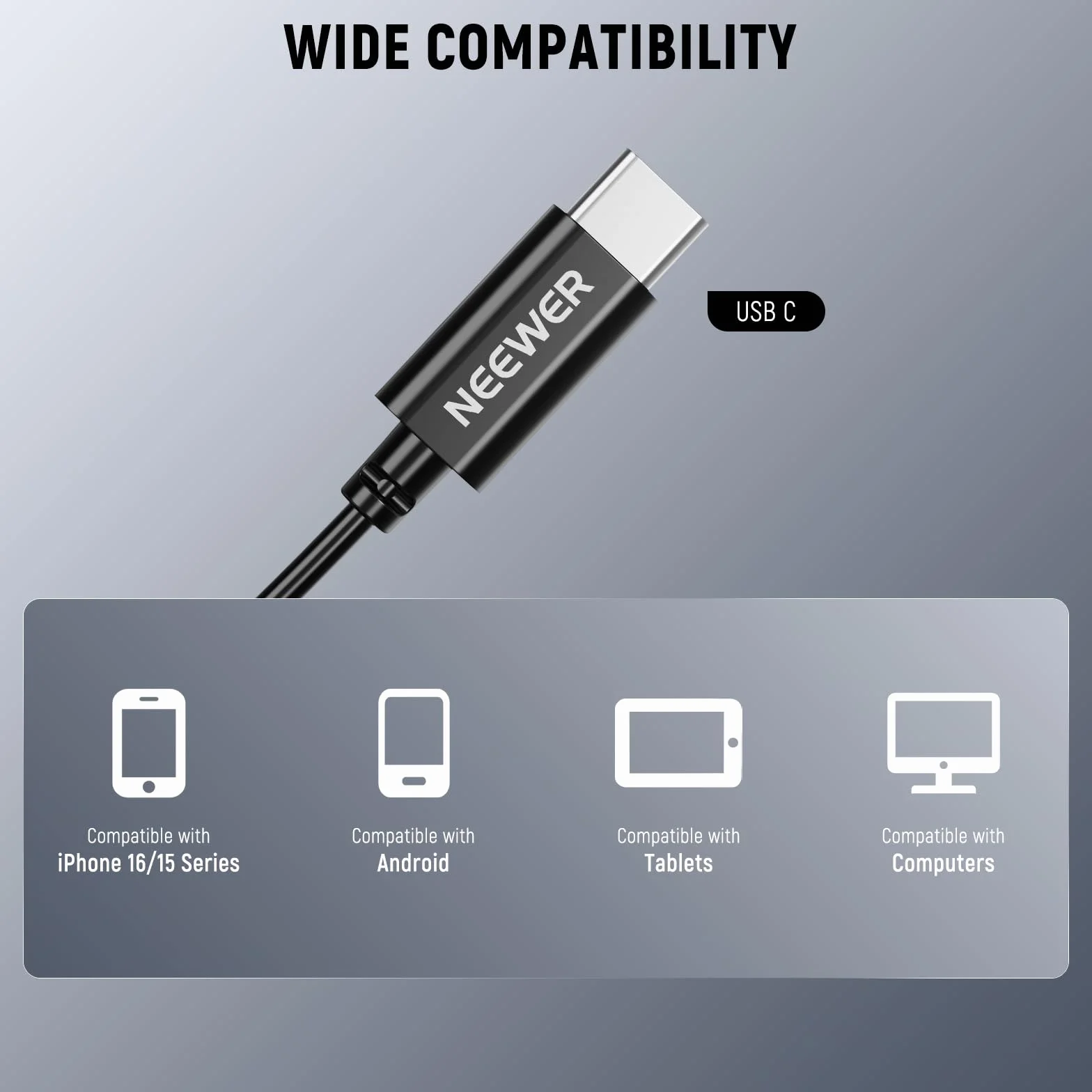 NEEWER 2 szt. Mini USB C Mikrofon Lavalier kompatybilny z iPhone 16 15 Pro Max Android, wielokierunkowy pojemnościowy z klipsem do klapy kabel 2 m