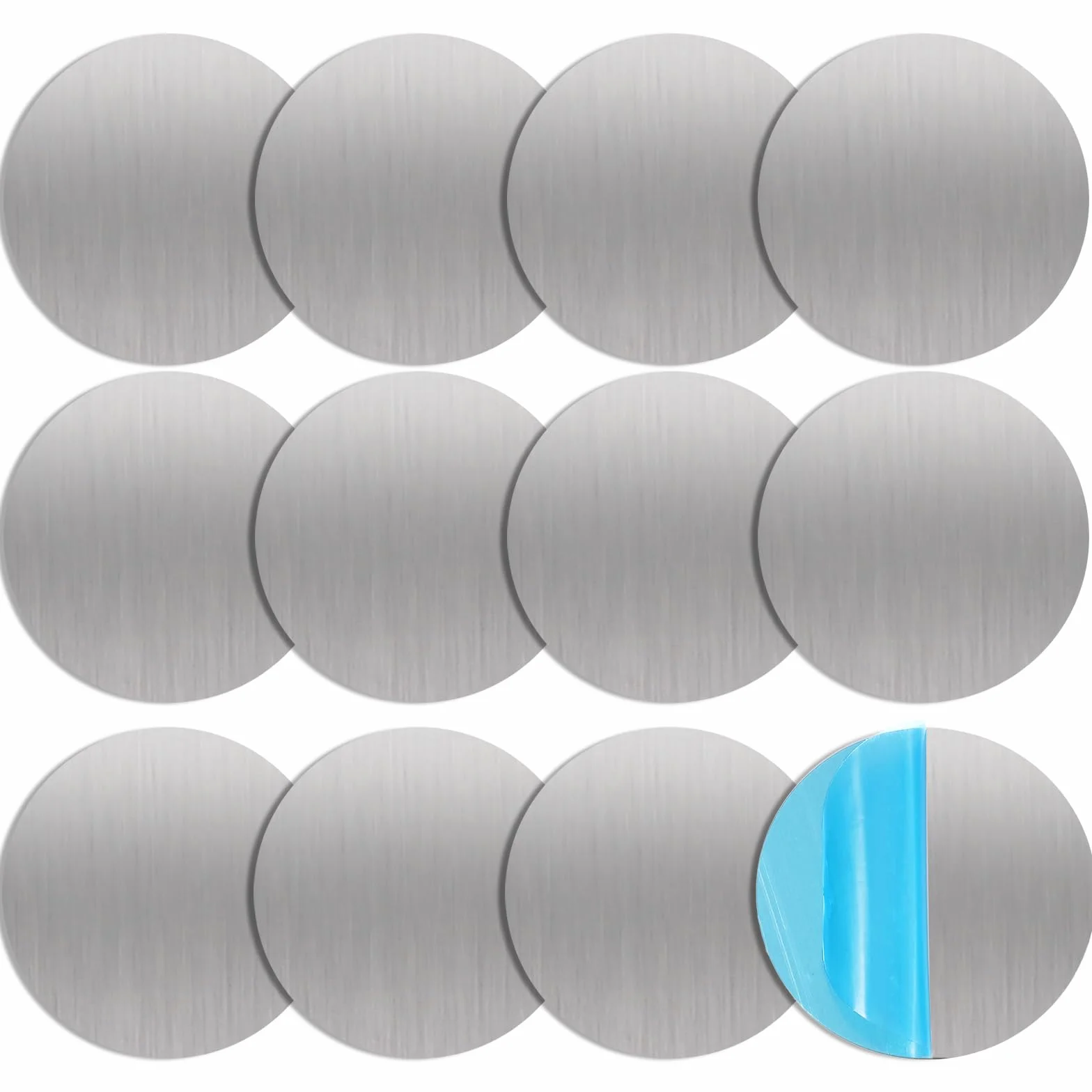 Zestaw metalowych płytek samoprzylepnych, 30 mm, metalowa płyta na magnesy, prostokątna, metalowa płyta z folią samoprzylepną, cienkie metalowe podkładki do uchwytu na telefon komórkowy (12, 4 x
