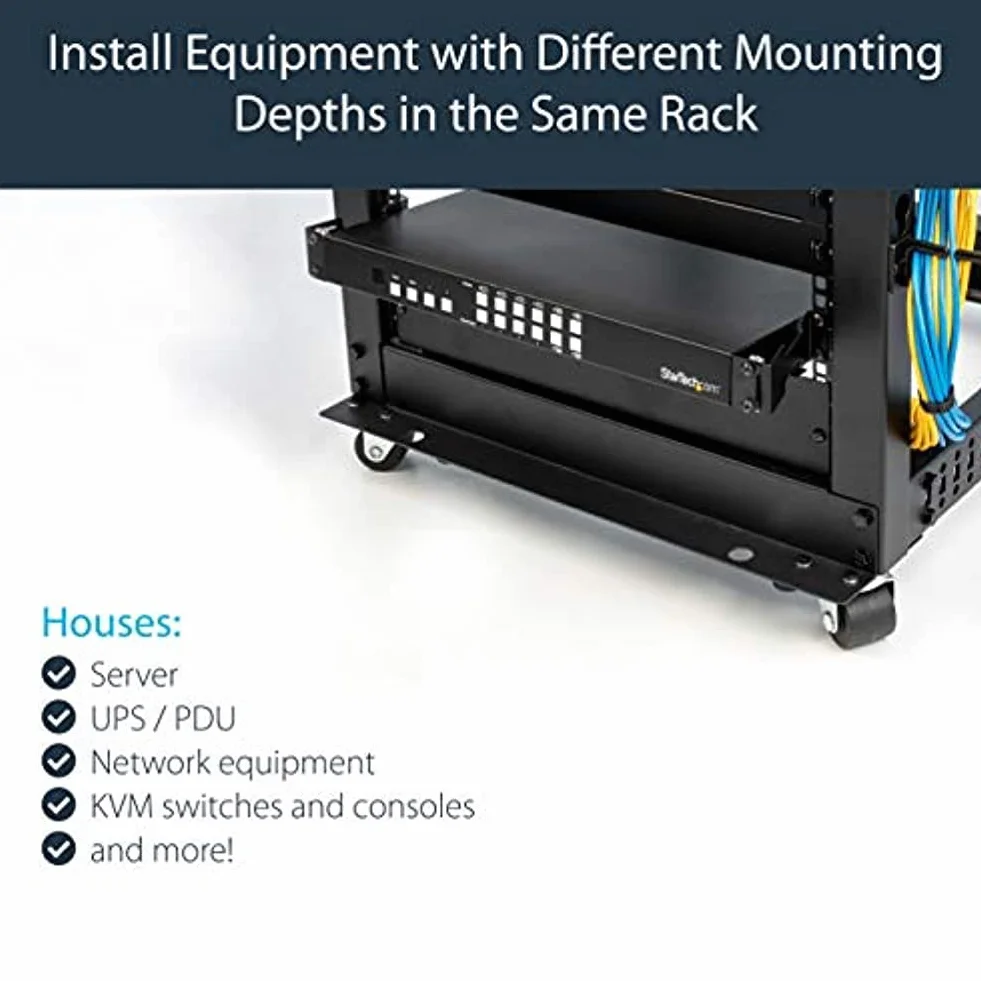 StarTech.com Rozszerzenie głębokości stojaka serwerowego 1 HE 10 cm adapter montażowy do szafy rack