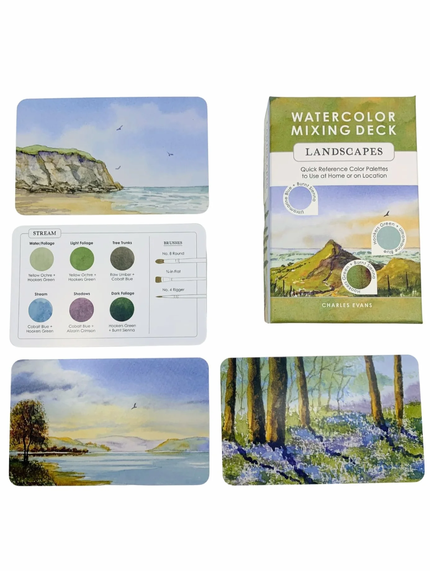 Watercolor Mixing Deck: Landscapes: Quick Reference Color Palettes to Use at Home or on Location