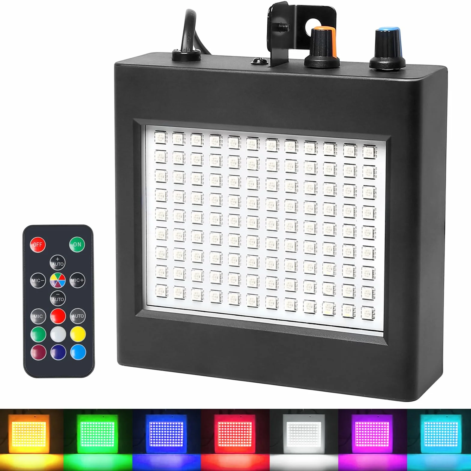 Multicolor stroboskop z pilotem zdalnego sterowania, 108 diod LED, stroboskop, sterowany muzyką, lampa błyskowa do pokoju, dyskoteki, na imprezę, dyskotekę, stroboskop, stroboskop, projektor efektów