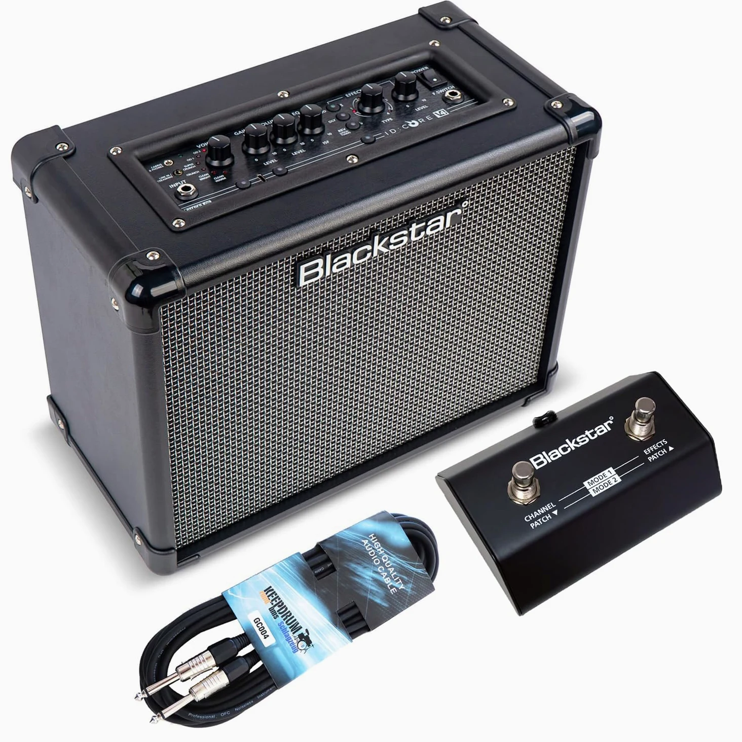 Blackstar ID Core 20 V4 wzmacniacz gitarowy Combo Amp z przełącznikiem nożnym i kablem FS11