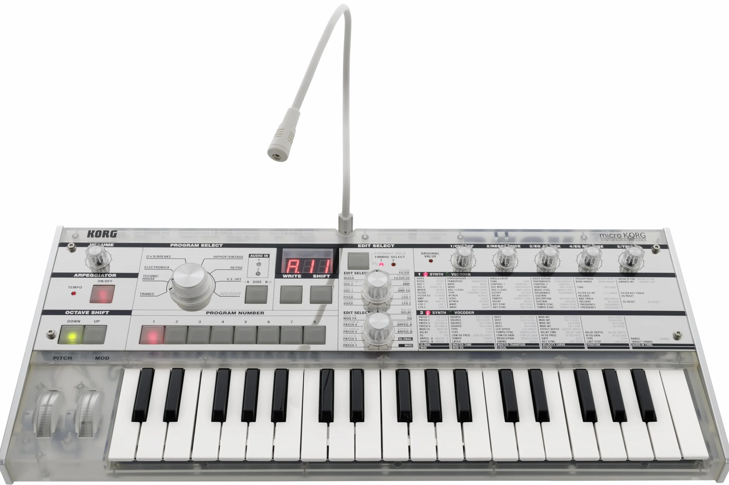 Korg MicroKORG Crystal 37-Key Analog Modeling Syntezer z Wokoderem Edycja Limitowana