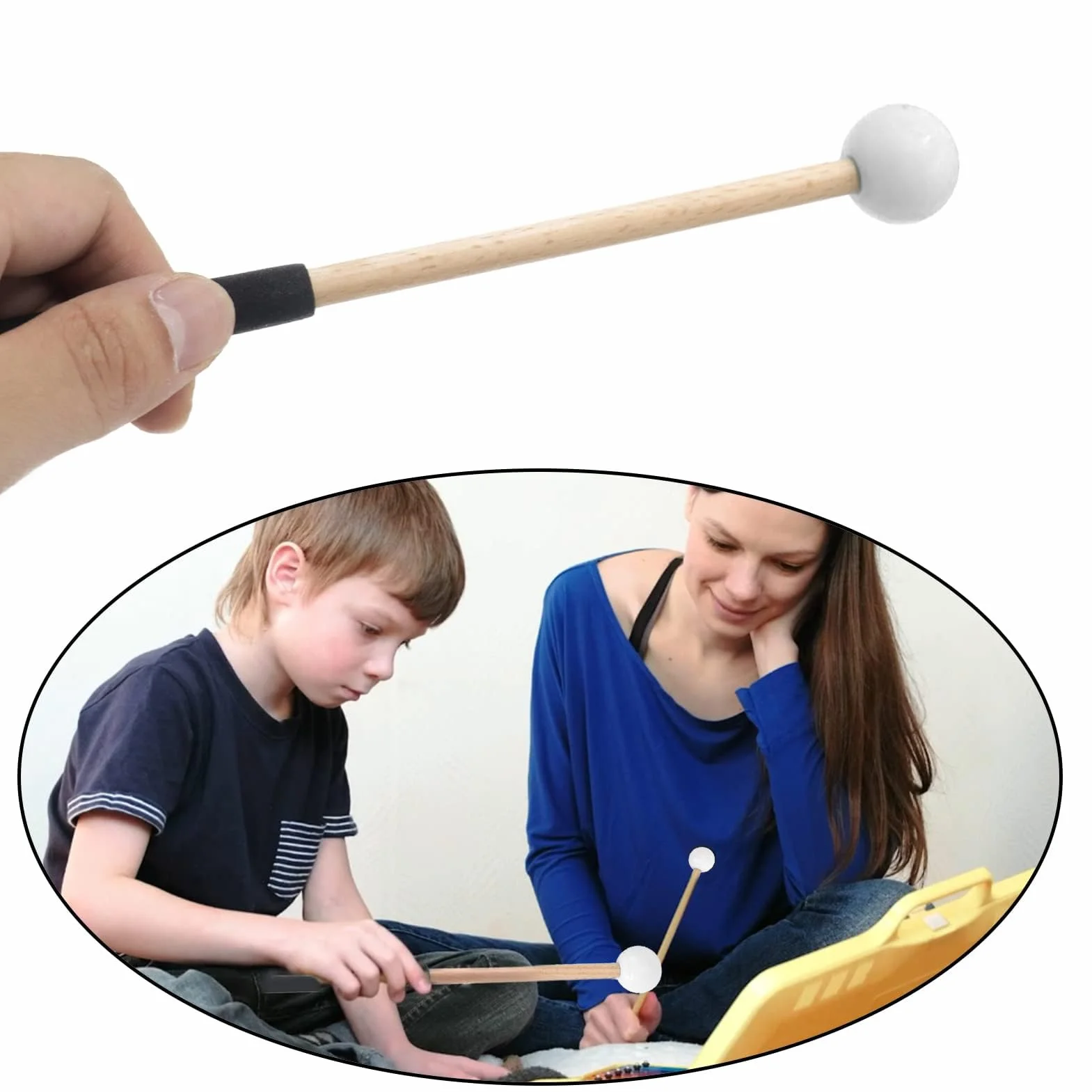 Generic Malet na perkusję, 1 para światło Wielofunkcyjne Zastosowanie Gumowego Ksylofonu Ksylofonu na Koncerty (WHITE)