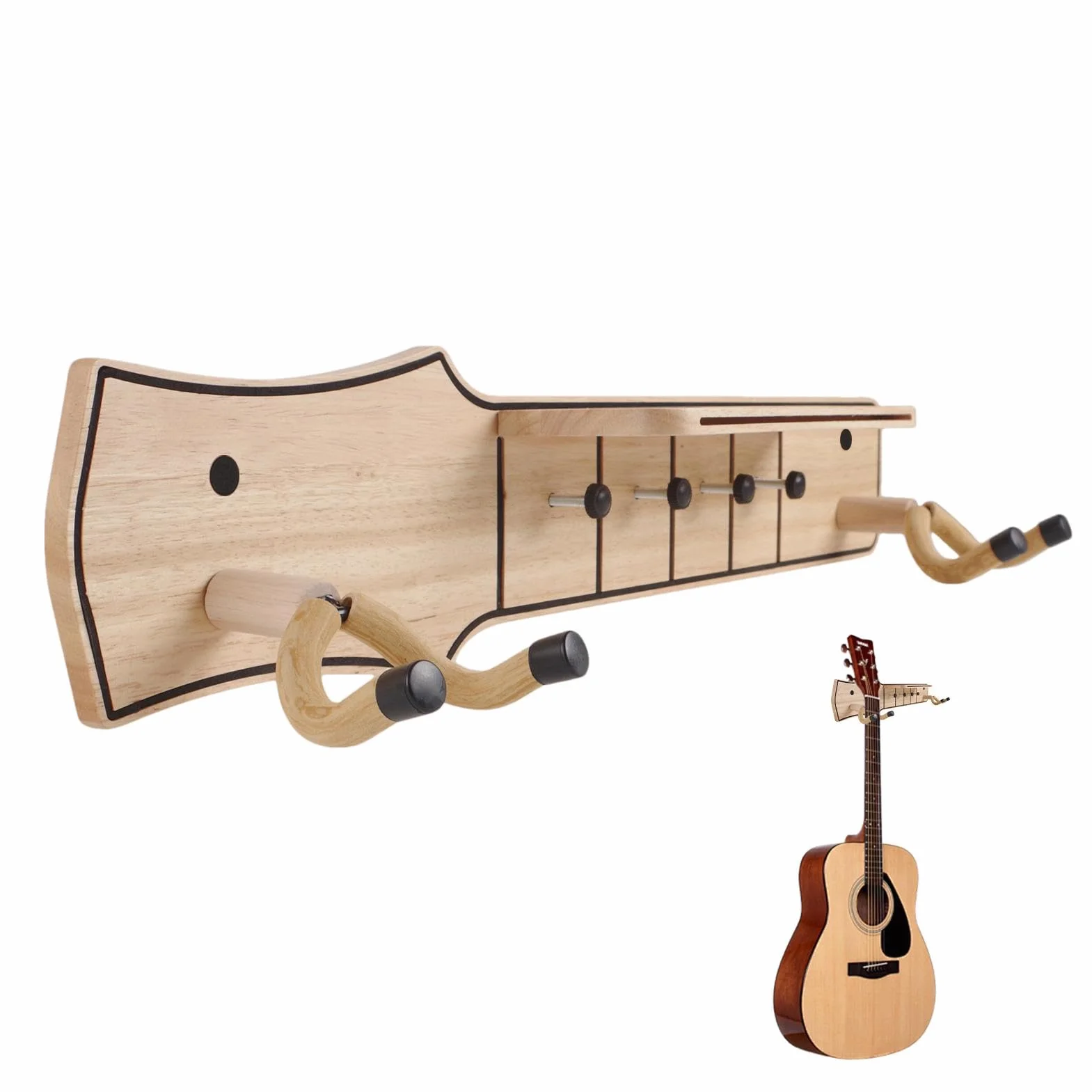 Uroczy drewniany stojak na gitarę, hak ścienny z gitarą, uchwyt ścienny gitarowy hak gitarowy wieszak na gitarę, wieszak na gitarę elektryczną, drewniany stojak gitarowy uchwyt gitarowy, haczyki do