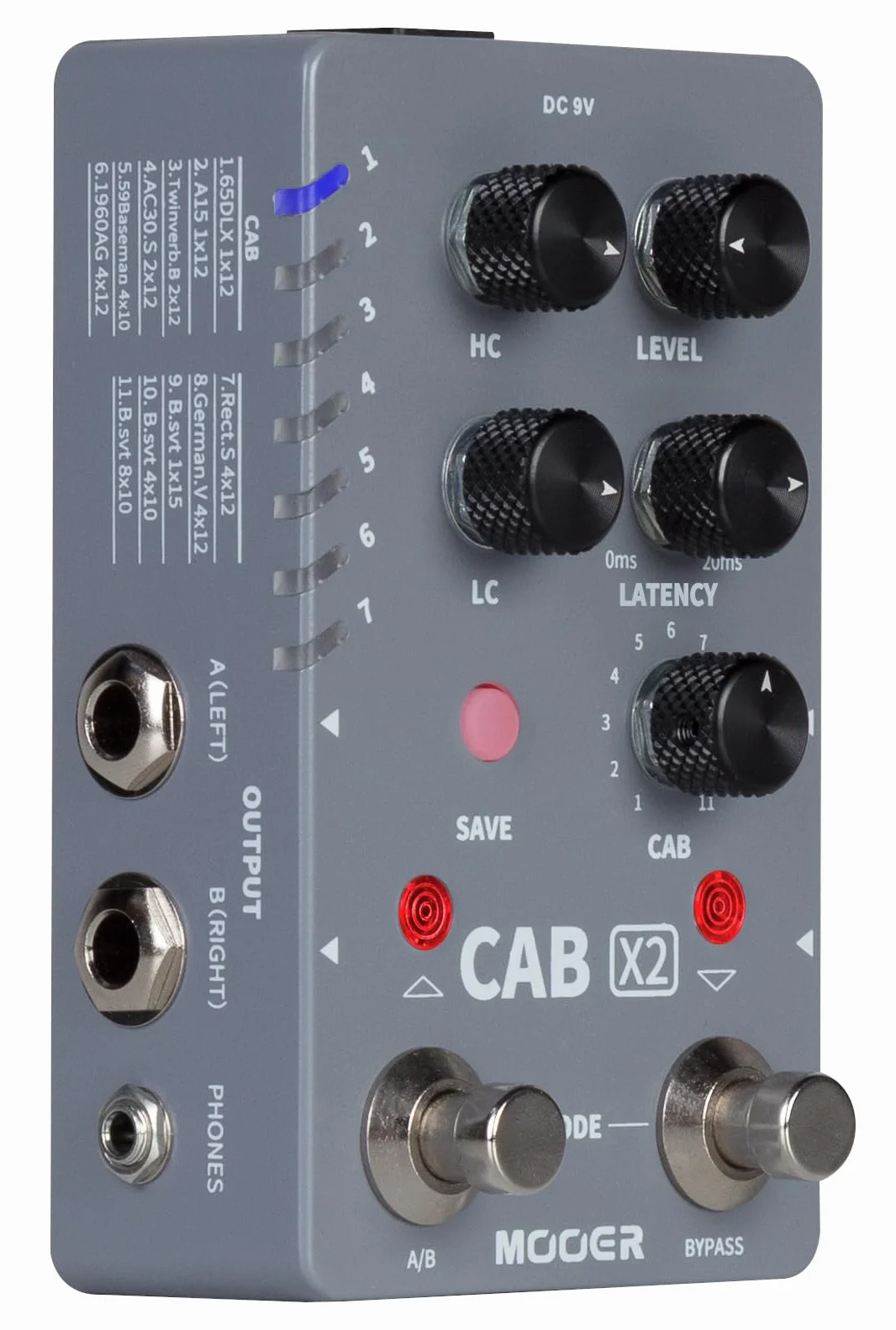Mooer Effects CAB X2 Symulator ekranu