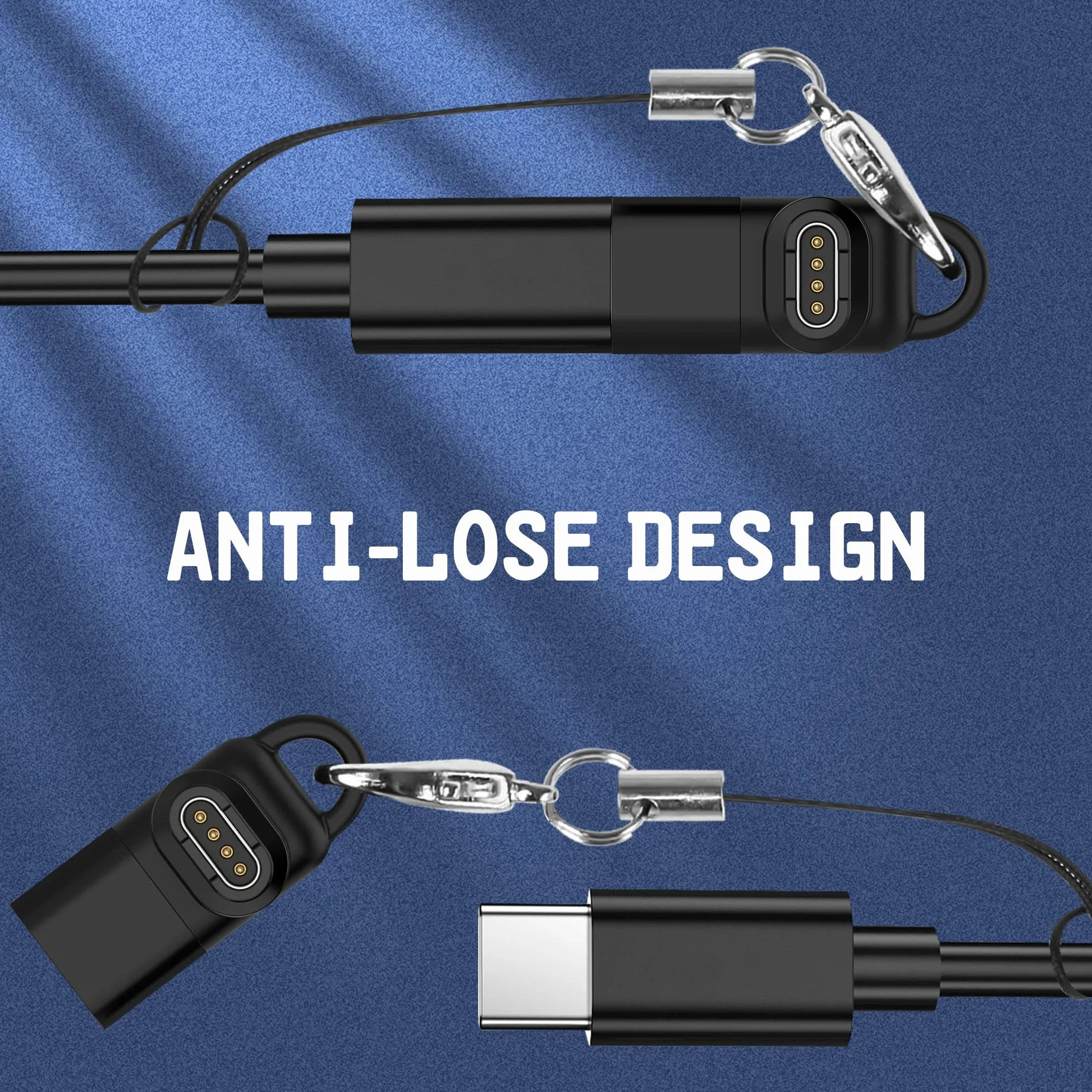 NEWZEROL Adapter USB C Kompatybilny z Vívoactive 6/5/4S, Garmin Kabel do Ładowania Zegarka Fenix 8/8 Solar/7/6, Forerunner 570/970/165/955/965, Venu 3S/2S, Epix2-Czarny