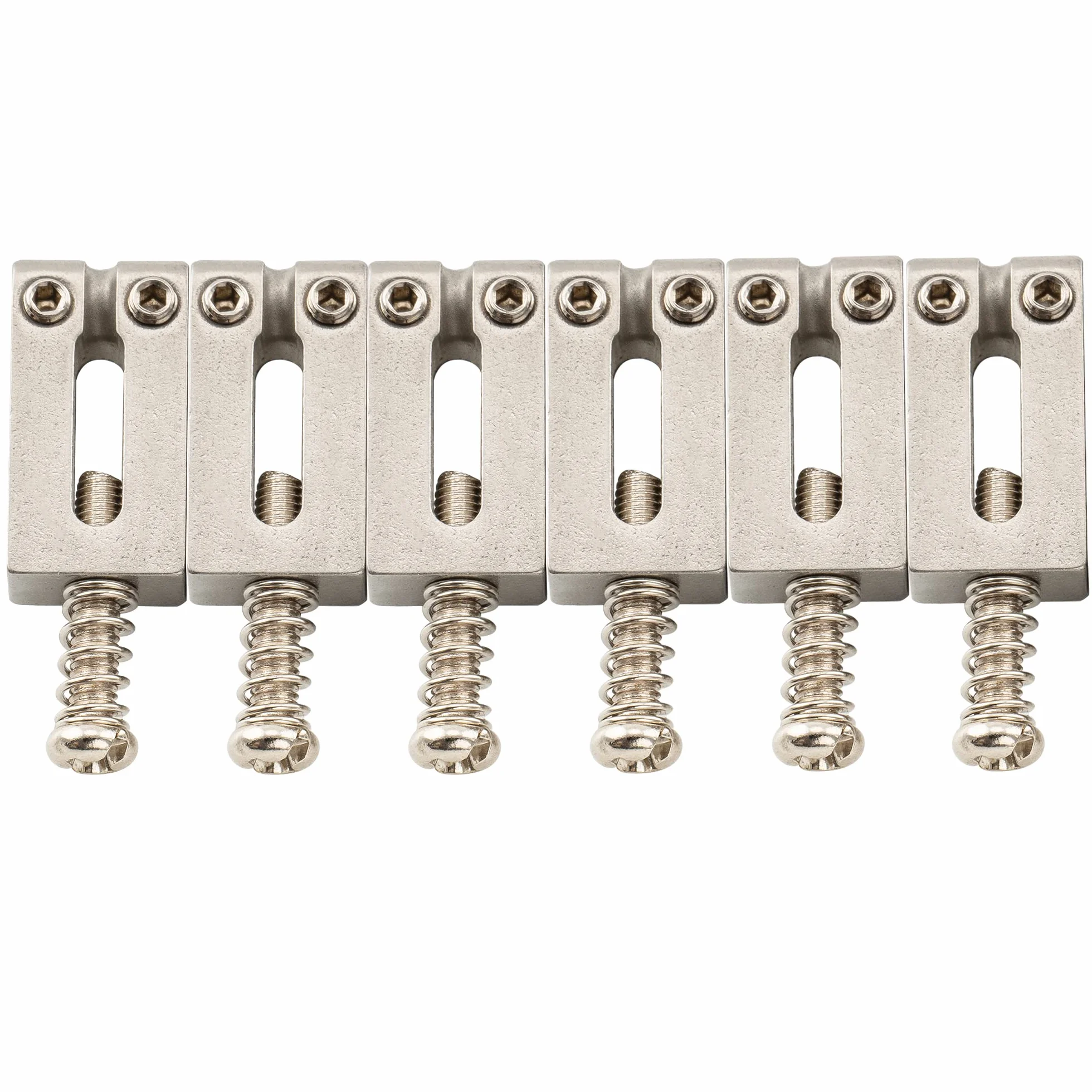 Musiclily Pro 10,5mm Stal Nierdzewna Siodełko Mostka do Gitary Elektrycznej Strat Stratocaster, Oryginalny Kolor (6 szt.)