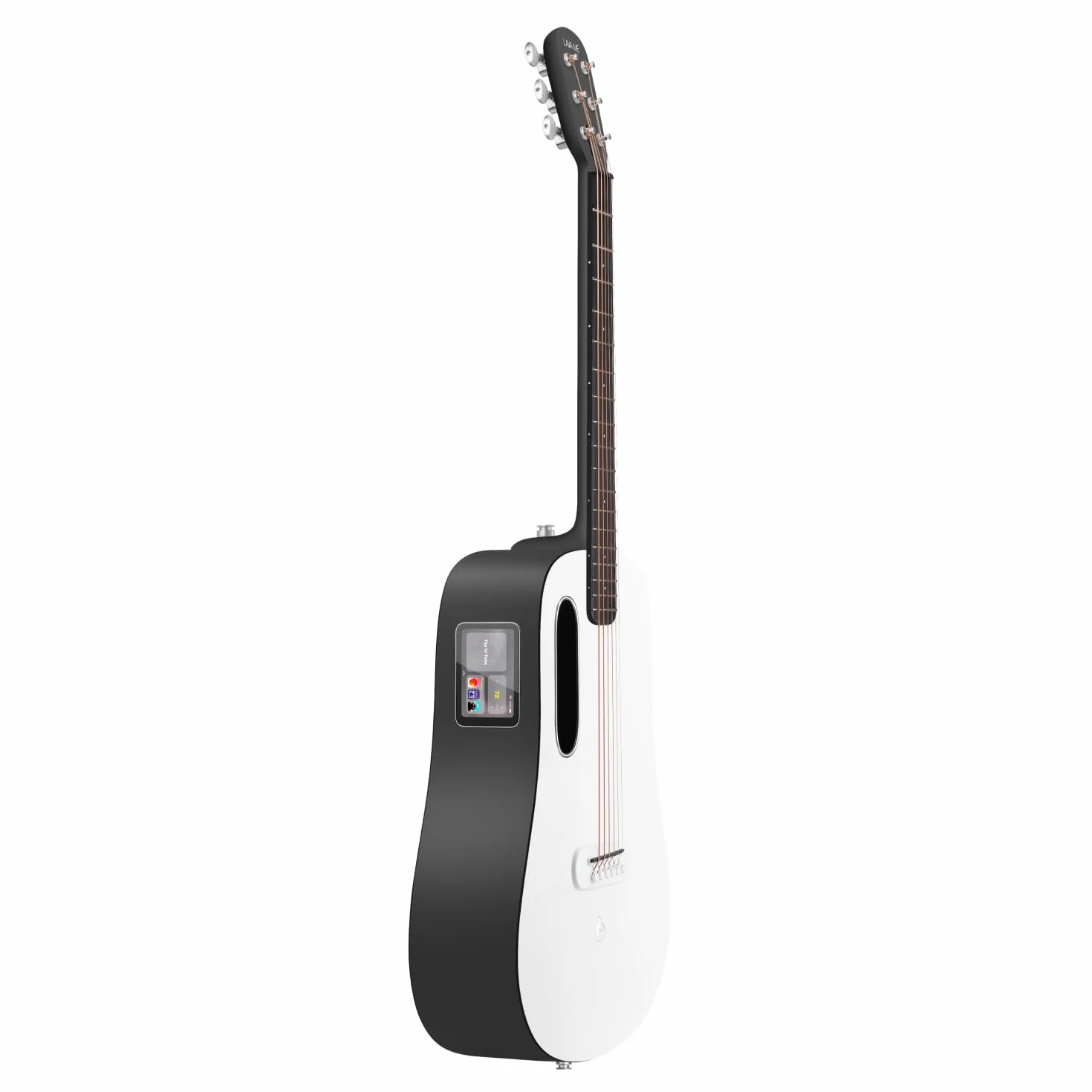 LAVA ME Play gitary elektroakustyczne, z doskonałym pokrowcem na gitarę, inteligentna gitara z włókna węglowego, 91 cm, zmierzch i mroźna biel