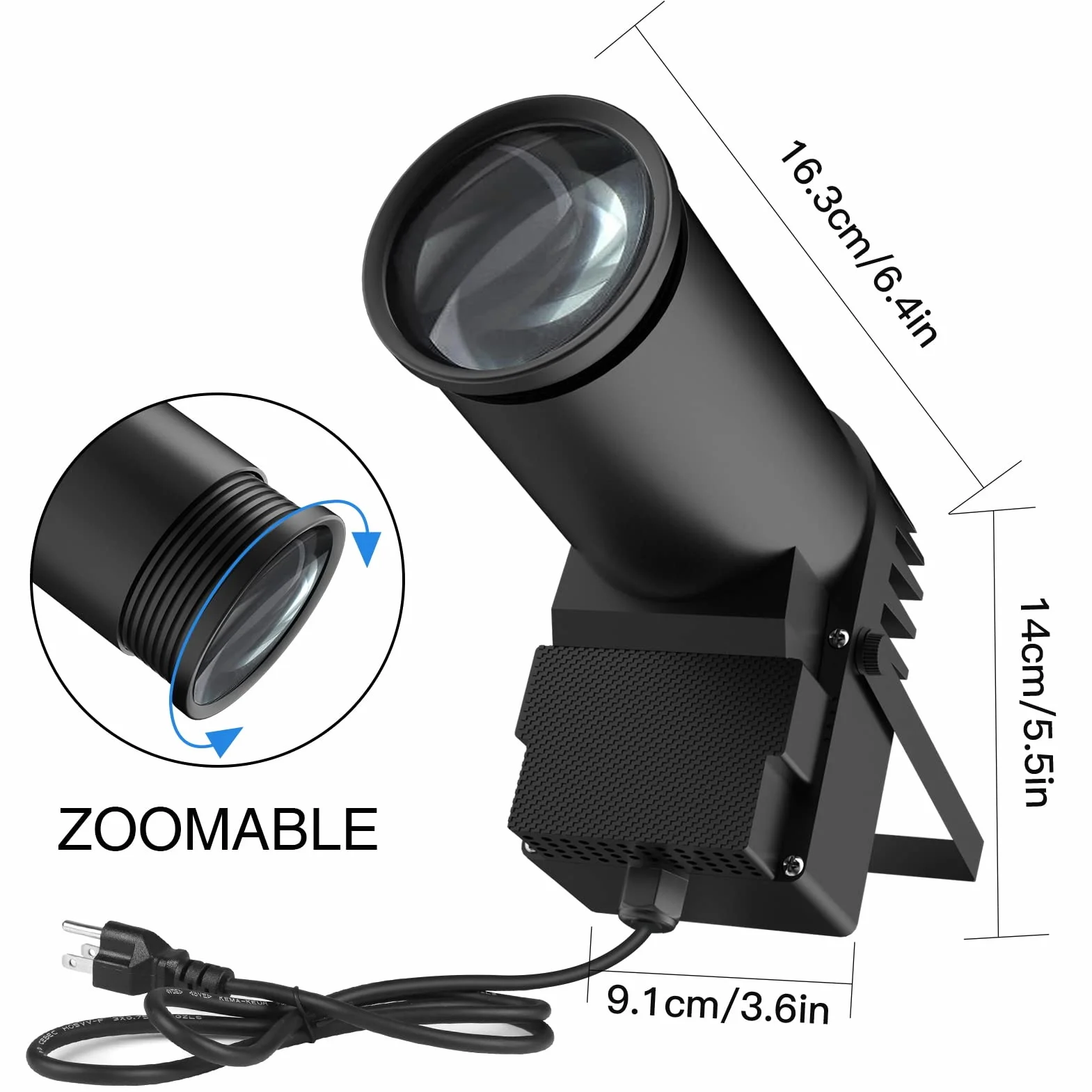 U`King 30 W LED Pinspot światła RGBW, reflektor DMX512, tryb automatyczny, efekt świetlny na urodziny, imprezę, dyskotekę, KTV, czarny