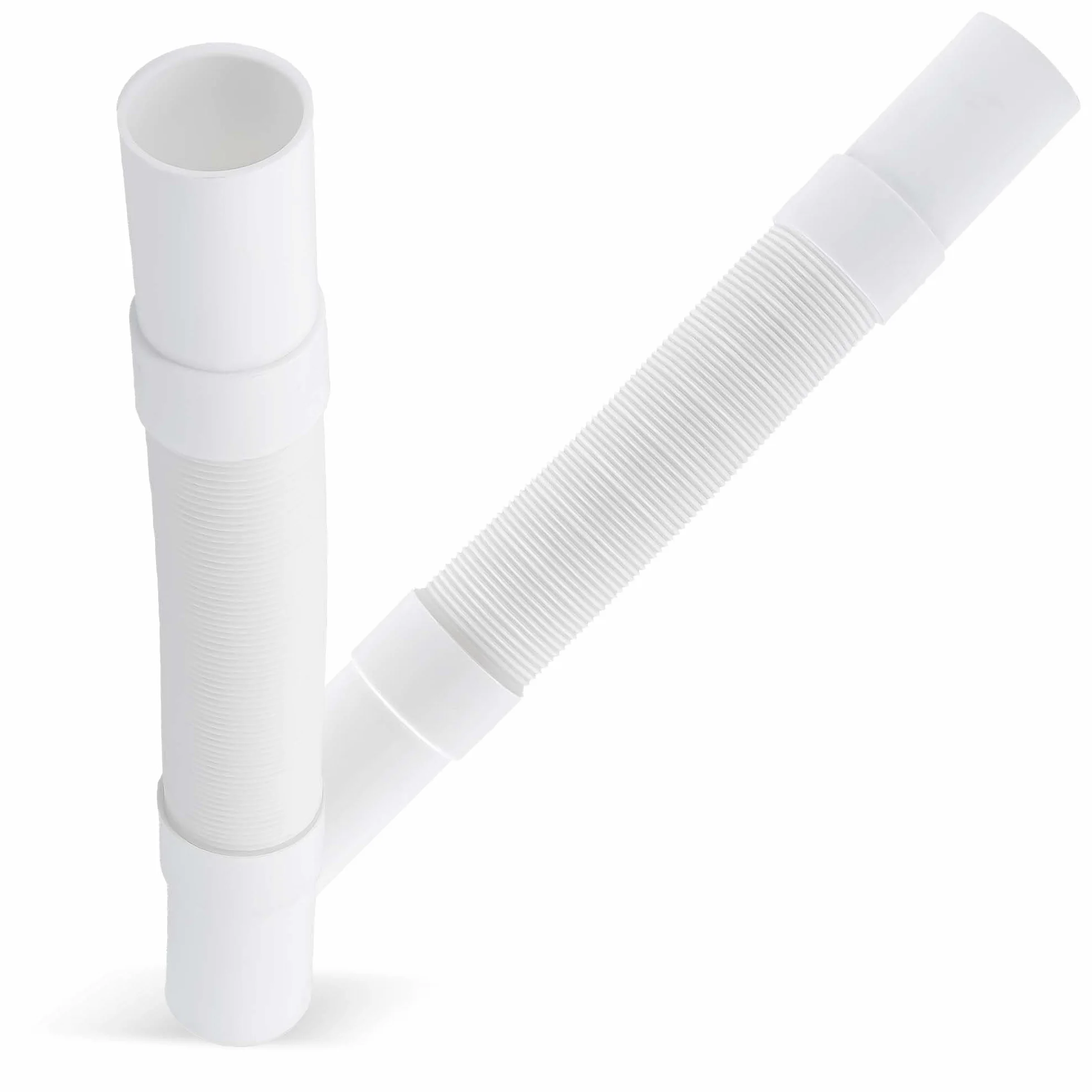 Millto™ Elastyczna rura odpływowa 32 mm biała przyłącze polipropylenowe uniwersalne połączenie wąż pasuje do wszystkich konfiguracji, regulowany