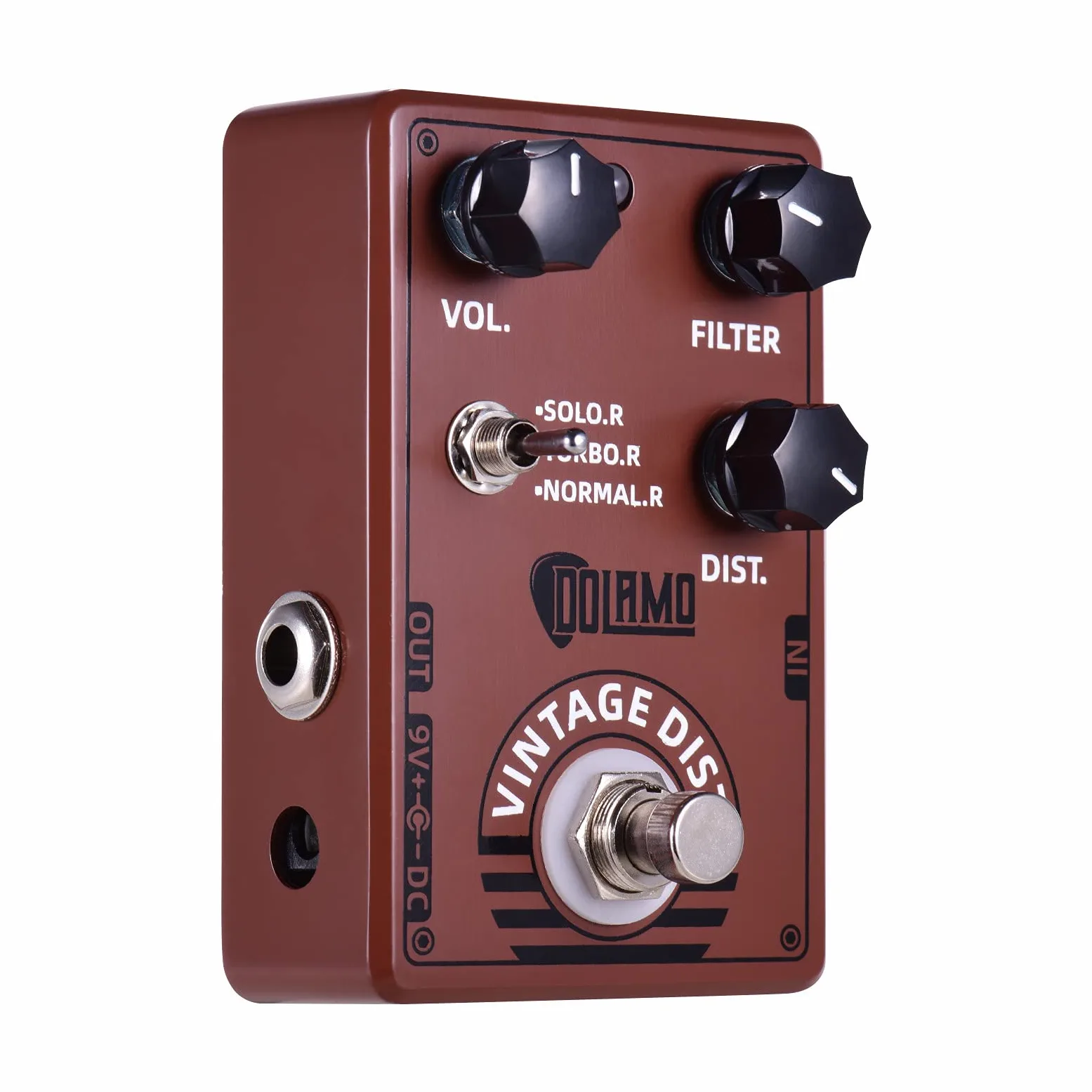 D-11 Vintage Distortion efektów gitarowych, z filtrem głośności i regulatorami zniekształceń, projekt True Bypass, do gitary elektrycznej, kolor kawowy
