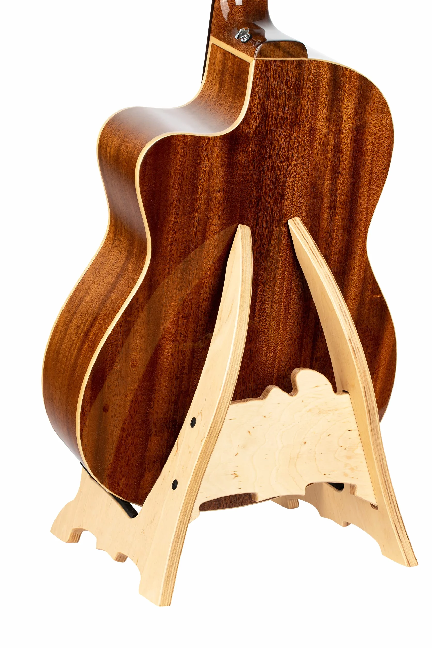 Ortega Guitars OWGS-2 stojak na gitarę z warstwowego drewna brzozowego (lakierowany naturalnie, pudełko prezentowe)