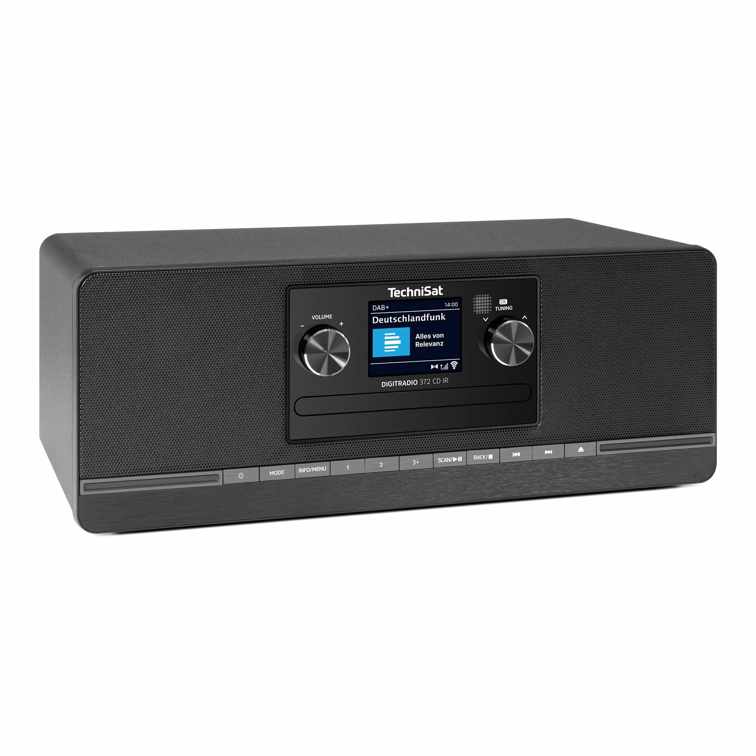 TechniSat DIGITRADIO 372 CD IR – stereofoniczne radio internetowe z DAB+, FM, odtwarzaczem CD, Wi-Fi, Bluetooth, kolorowym wyświetlaczem, USB, AUX, wyjściem słuchawkowym, 10 W, aplikacją, pilotem