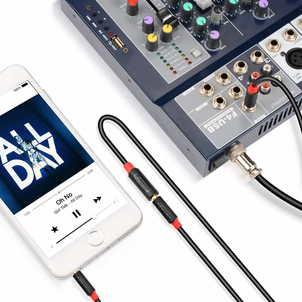 J&D 3,5 mm zu 6,35 mm Kabel, Gold-Plated [AudioWave-Serie] 3,5mm (1/8 Zoll) Weiblich TRS auf 6,35mm (1/4 Zoll) TRS Männlich PVC-Überzug Stereo-Audio-Adapter Y-Splitter-Kabel - 15 Feet