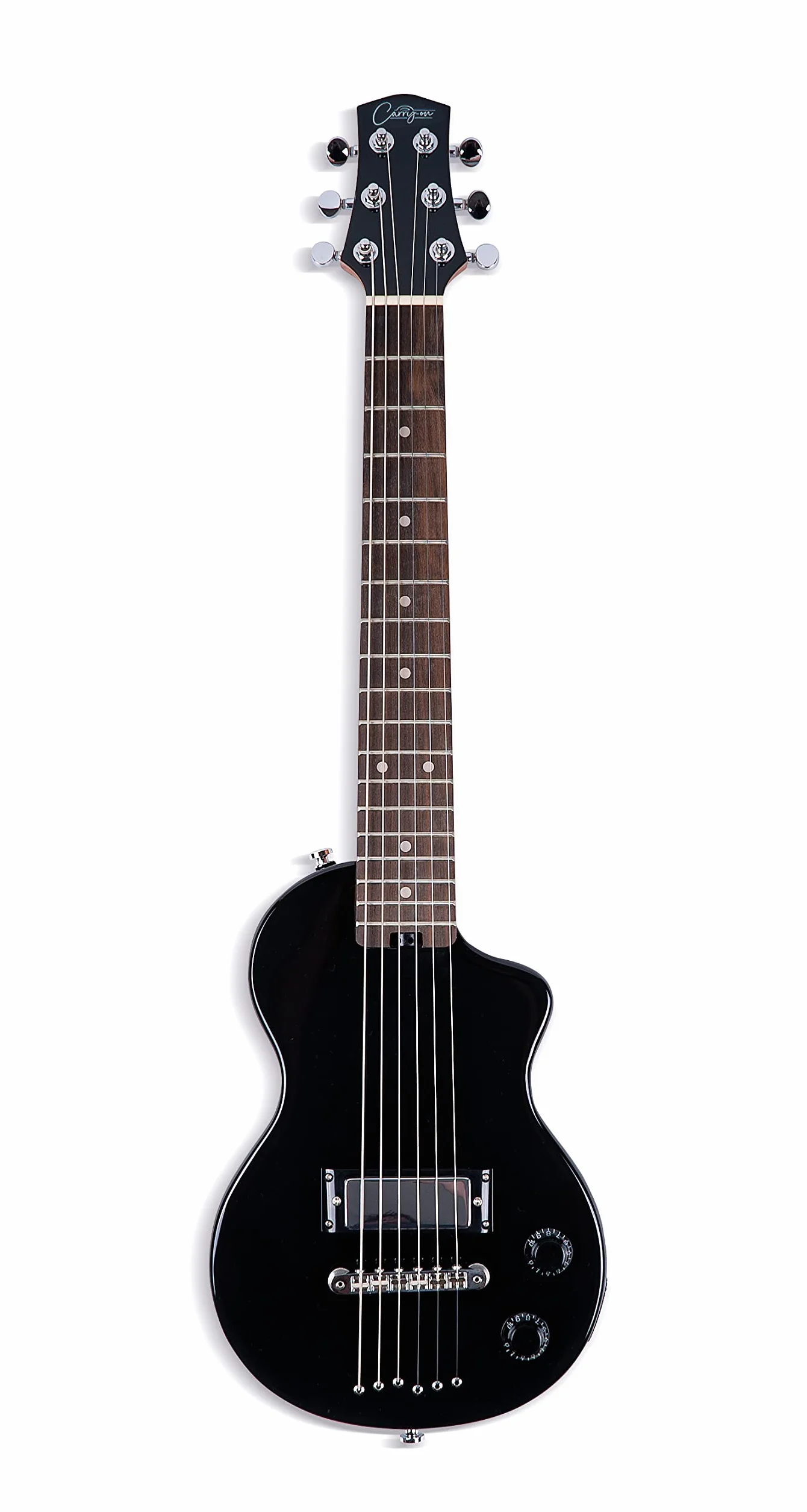 Carry-on By Blackstar BA226016 Mini Jet Black gitara elektryczna – idealna dla dzieci i dorosłych, początkujących i podróży, Czarna