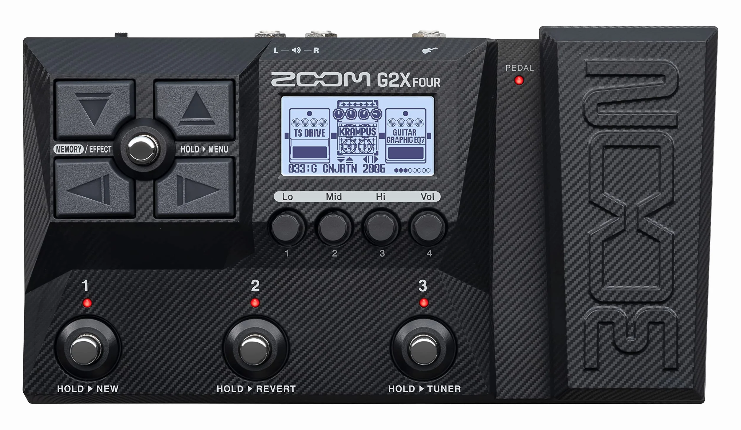 ZOOM G2X FOUR Kompaktowy Pedał ekspresji wieloefektowy do gitary, modelowanie wzmacniacza, modelowanie efektów z pedałów boutique, technologia IR dla sceny i studia