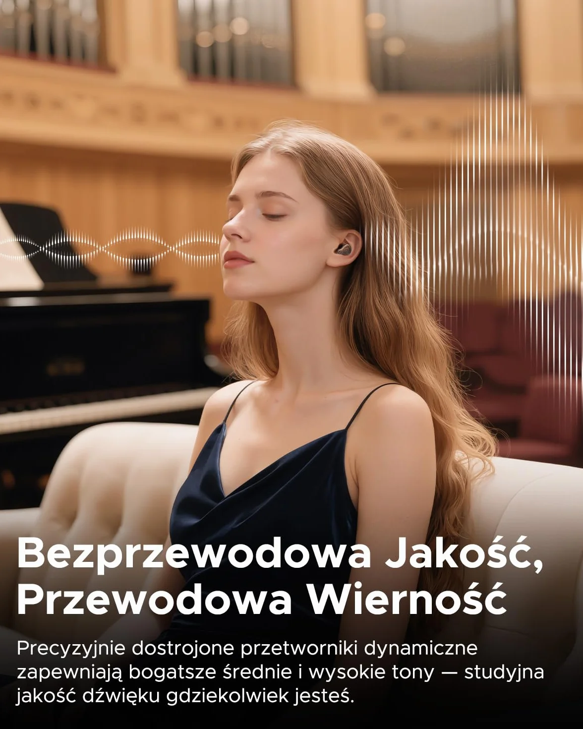 SOUNDPEATS H3 Hi-Fi Bezprzewodowe Słuchawki Bluetooth 5.4 z LDAC i aptX Lossless, 55dB Hybrydowe Aktywne Tłumienie Hałasu z 1DD+2BA, 6 mikrofonów AI, 37h odtwarzania Czarny Tytanowy