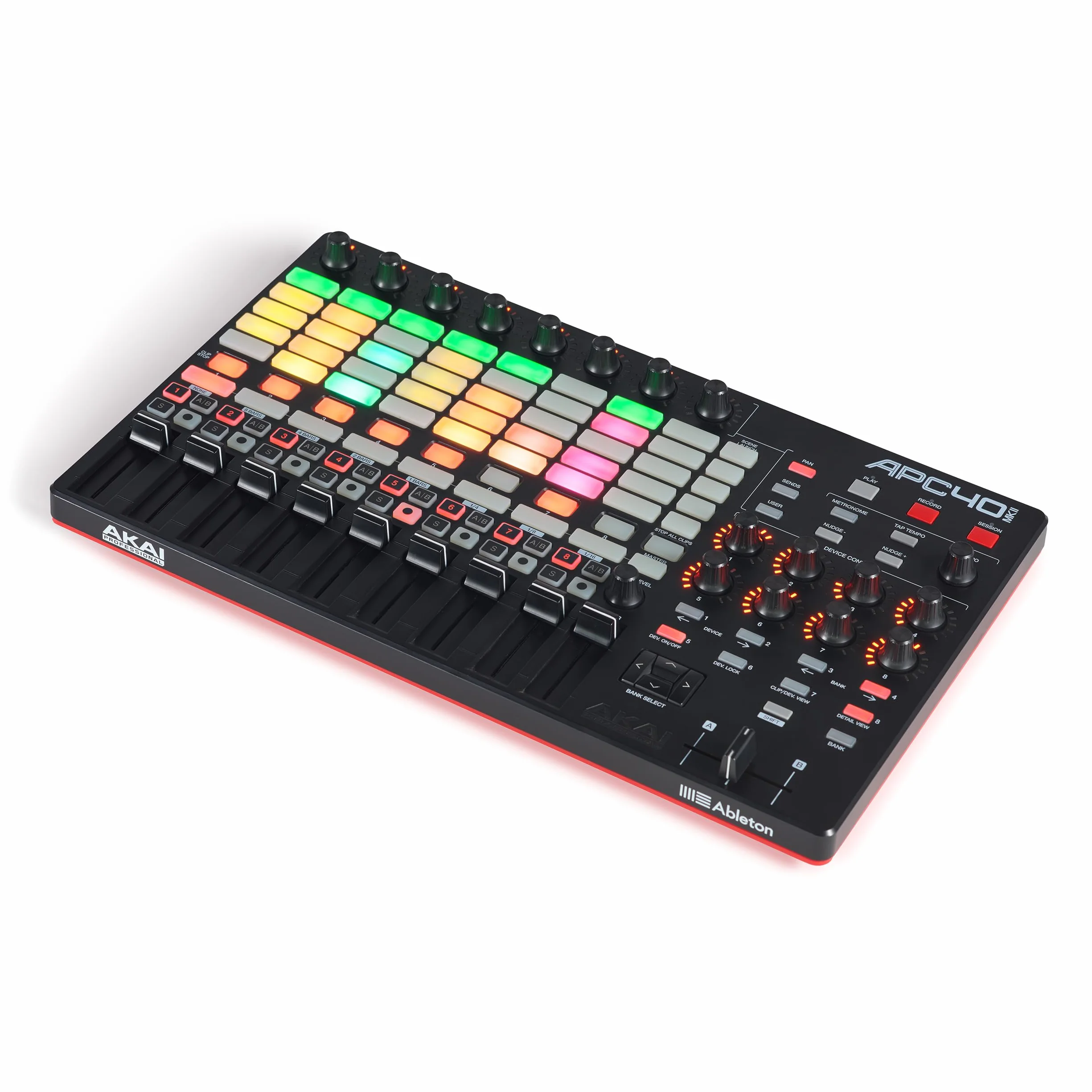 Akai Professional APC40 MKII - Kontroler MIDI USB, mapowanie 1:1 z Ableton Live Lite, Matryca do Klipów 5x8, Pokrętła i Fader, Pakiet Oprogramowania
