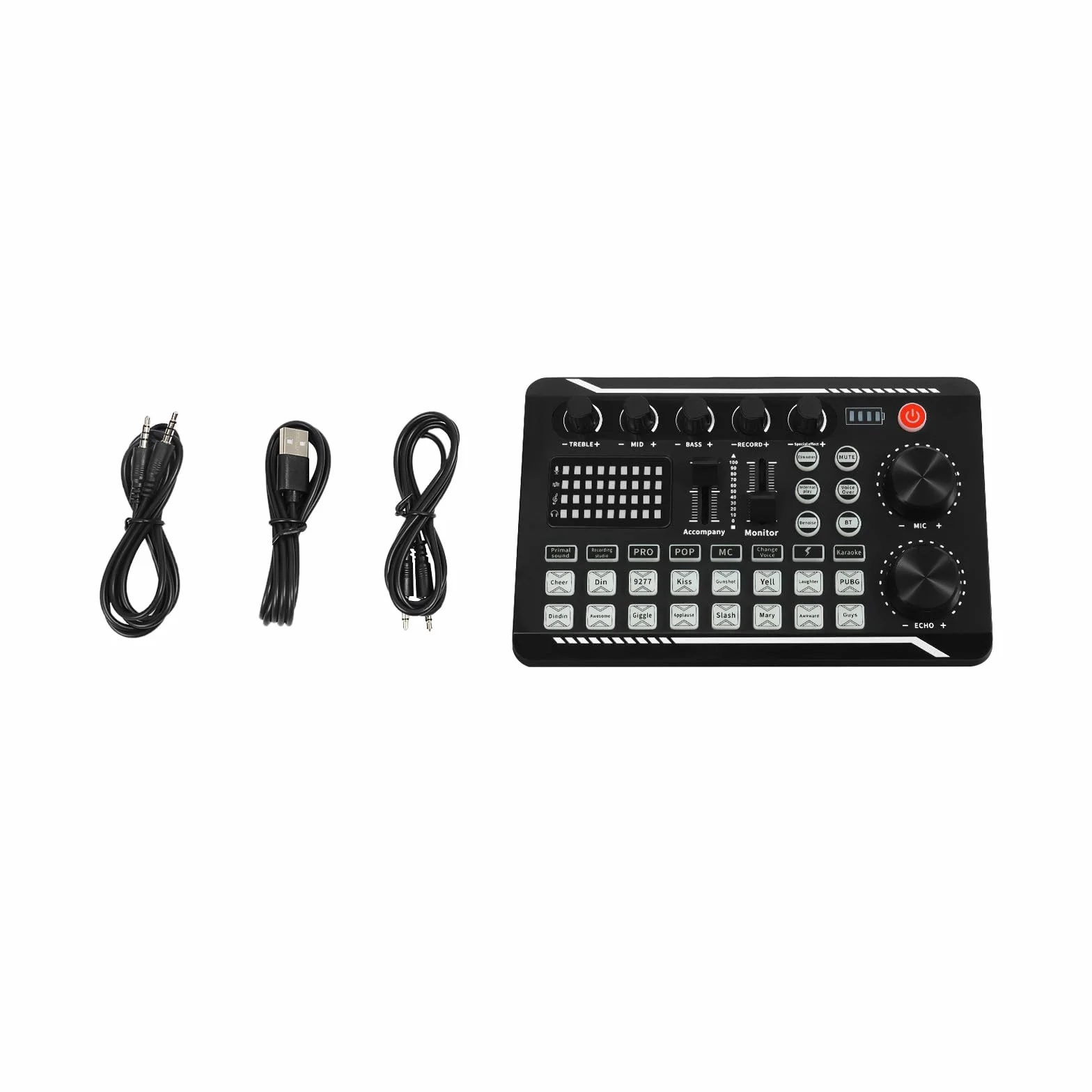 Soundboard Live Sound Card Interfejs audio mikser strumieniowy z efektami dźwiękowymi Bluetooth zmieniacz głosu, karta dźwiękowa do nagrywania podcastów, streaming na żywo, YouTube, PC, smartfon