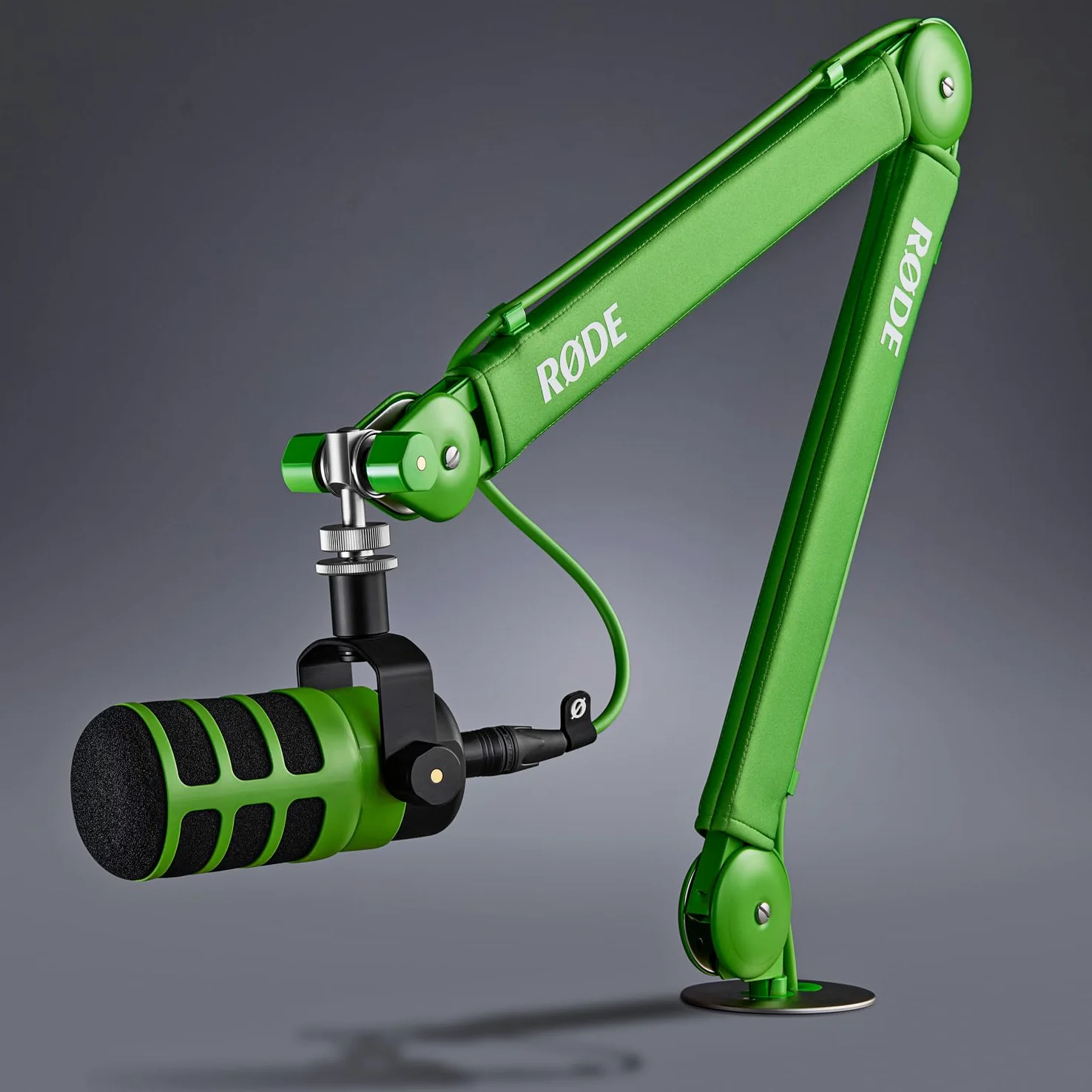 Rode PSA1+ Plus stołowe ramię mikrofonowe ramię przegubowe zielone z keepdrum kabel XLR