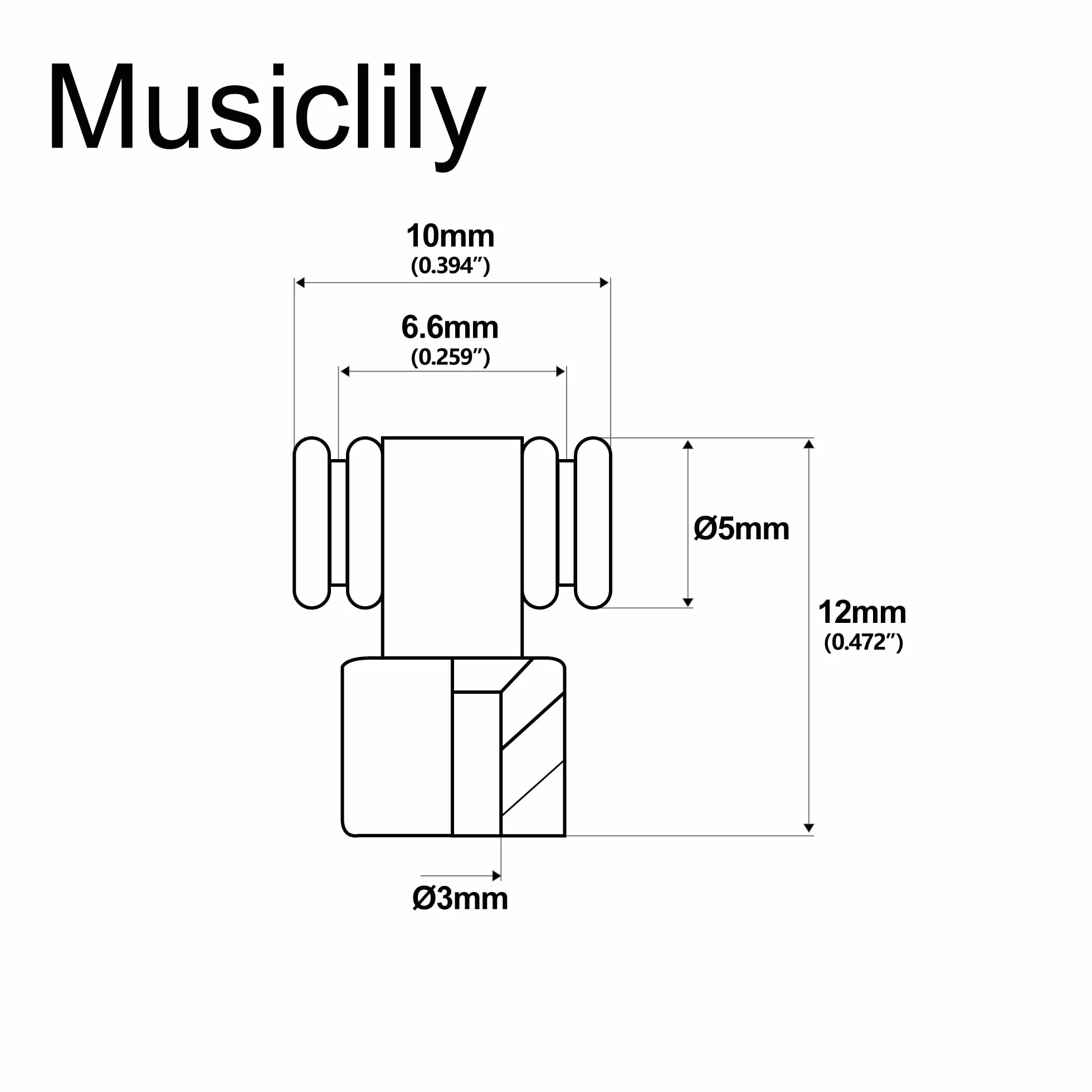 Musiclily Pro Stalowe Rolka Docisk Strun Roller String Guides String Trees Retainers do Gitary Elektrycznej Strat Tele, Chrom (2 szt.)