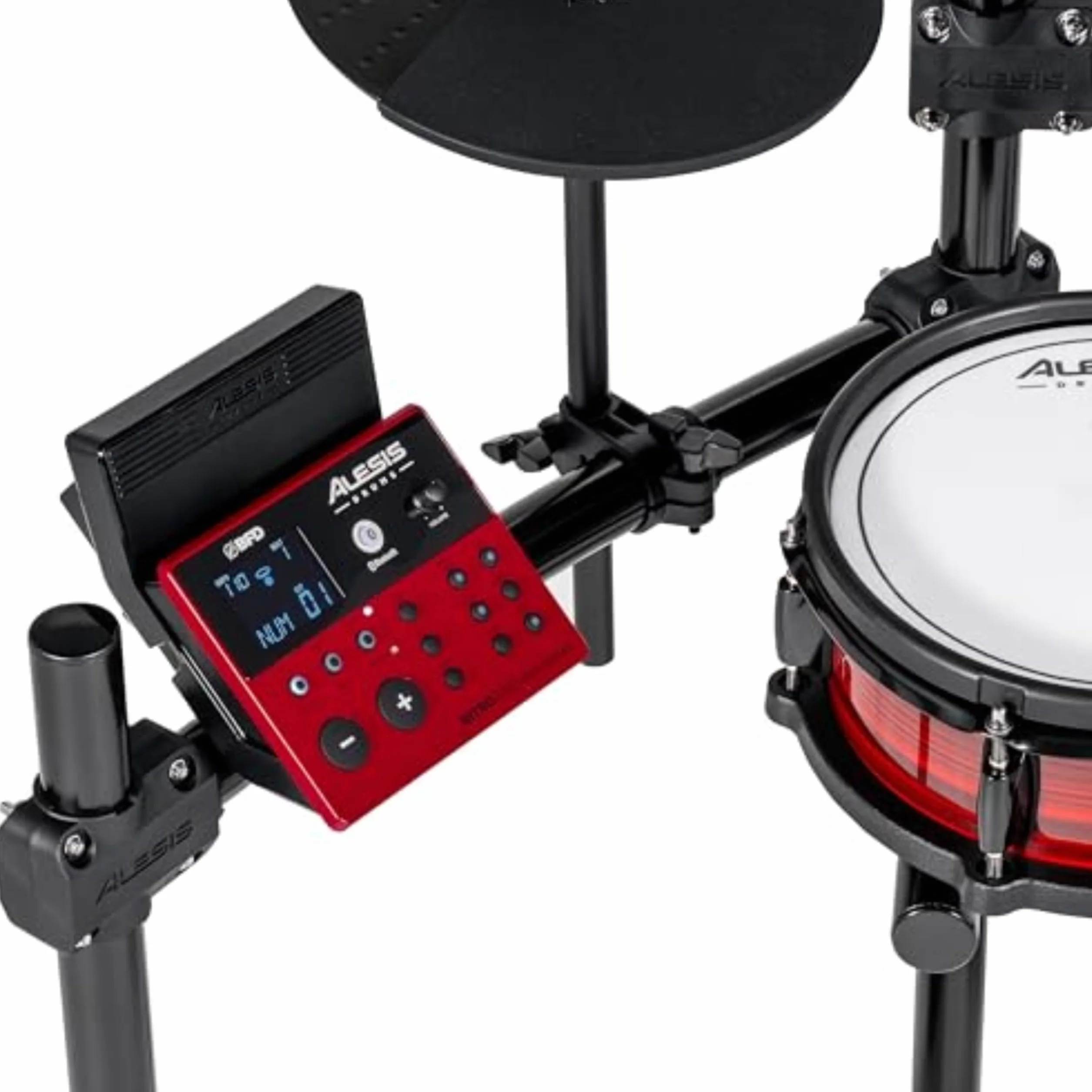 Alesis Nitro Pro Elektryczna perkusja z 2-strefowymi padami siatkowymi, 500+ brzmień BFD, Bluetooth, Drumeo, USB MIDI, zgodna z 2 bębnami basowymi