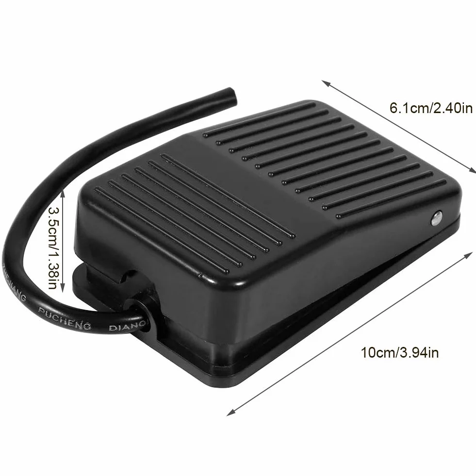 Chwilowy przełącznik nożny, 220 V 10 A zasilanie z tworzywa sztucznego włącznik/wyłącznik sterujący, przycisk nożny z kablem 10 cm, do elektronarzędzi, dowolnego urządzenia gospodarstwa domowego