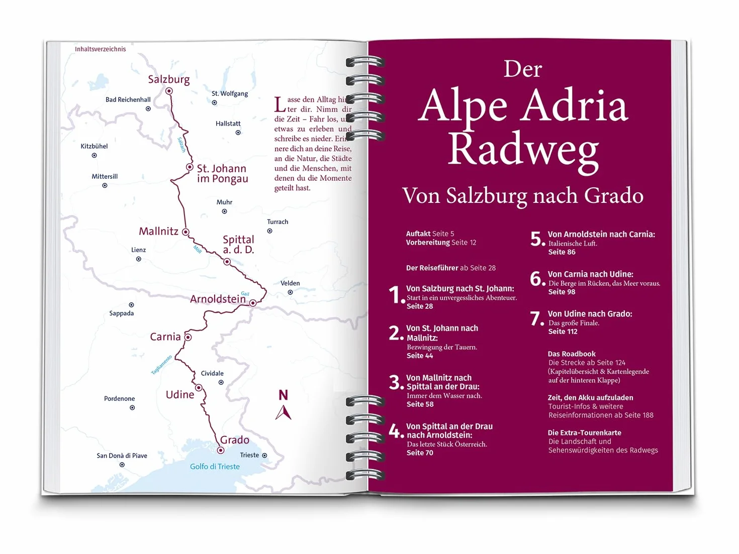 KOMPASS Radreiseführer Alpe Adria Radweg: Von Salzburg bis nach Grado an die Adria mit Extra-Tourenkarte, Reiseführer und exakter Streckenbeschreibung: 6926