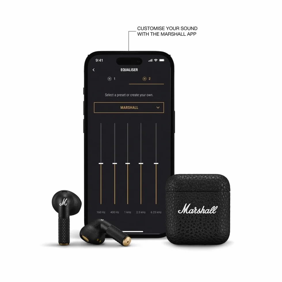 Marshall Minor IV Bezprzewodowe słuchawki Bluetooth, słuchawki douszne - czarne