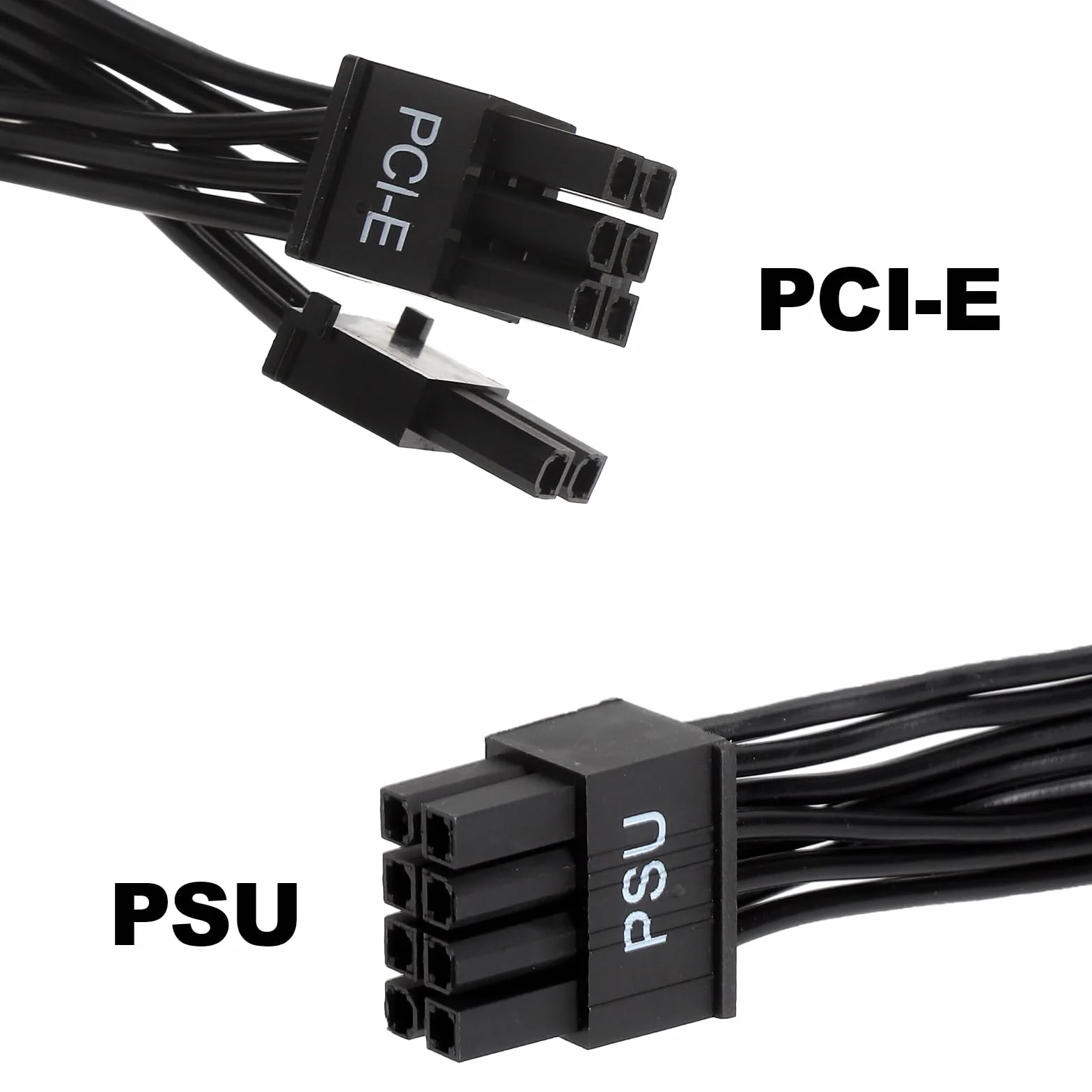 TNSLAND 8-biegunowy kabel zasilający GPU 8-biegunowy wtyk ATX na 6+2- kabel PCIe, kabel PCIE do Be Quiet,8-pinowy (6+2) zasilacz – 60 cm kabel do kart graficznych gpu 2x6 8-pinowy karta graficzna