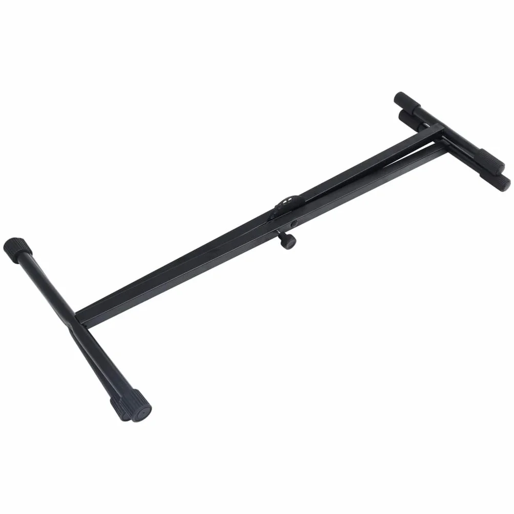 vidaXL Statyw pod keyboard ze stołkiem, czarny