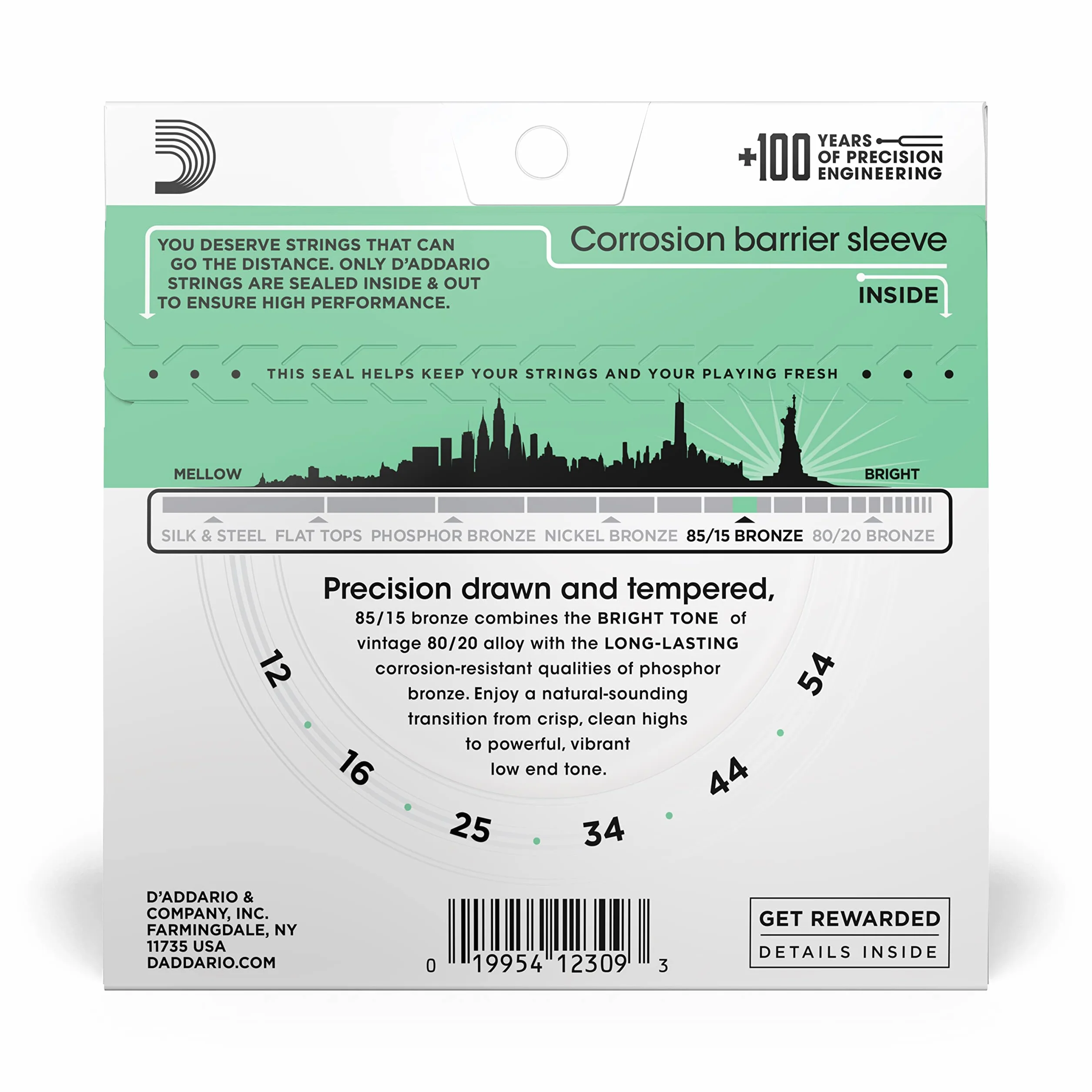 D'Addario A-Guit.Strings EZ920 12-54 85/15 Bronze - Struna do gitary akustycznej