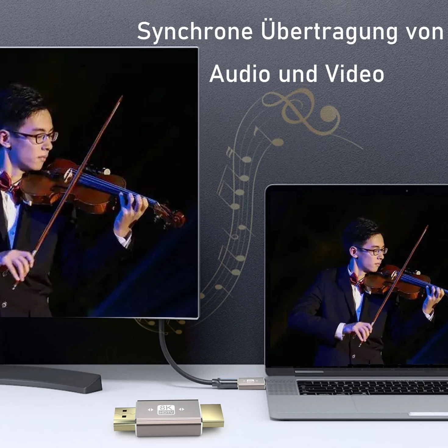 Adapter Przedłużający HDMI 8K Wtyczka na Wtyczkę, Złącze HDMI 2.1, Obsługuje 8K 60 Hz/4K 120 Hz HDR, do Projektora HDTV, Laptopa, PC, 2 szt