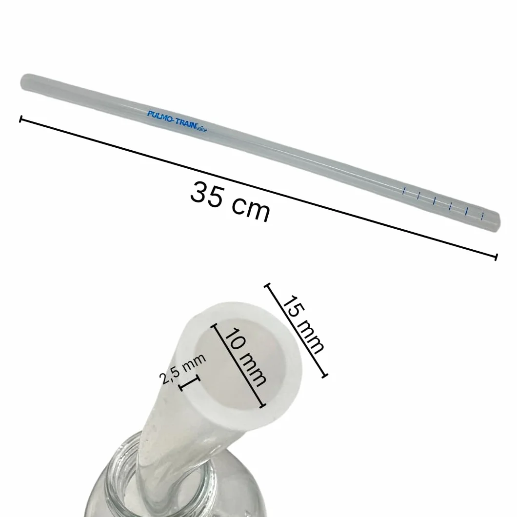 Wąż silikonowy do terapii stroju, 35 cm, 1 cm wewnątrz / 2 mm grubości ściany, przyssawka i wąż do żucia, z wysokiej jakości silikonu, 1 sztuka